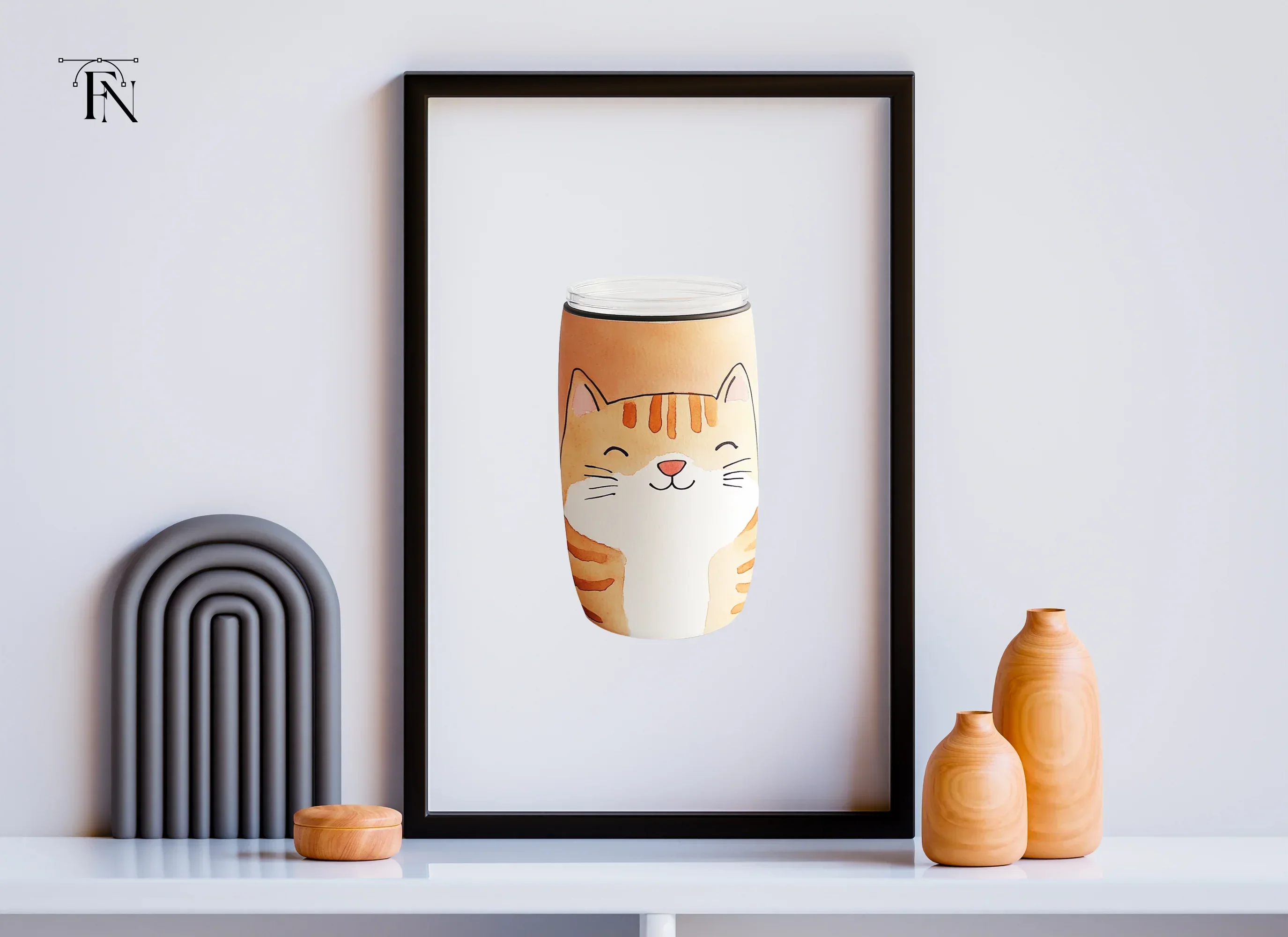 Cute Orange Tabby Cat Tumbler Clipart Bundle - Image 5