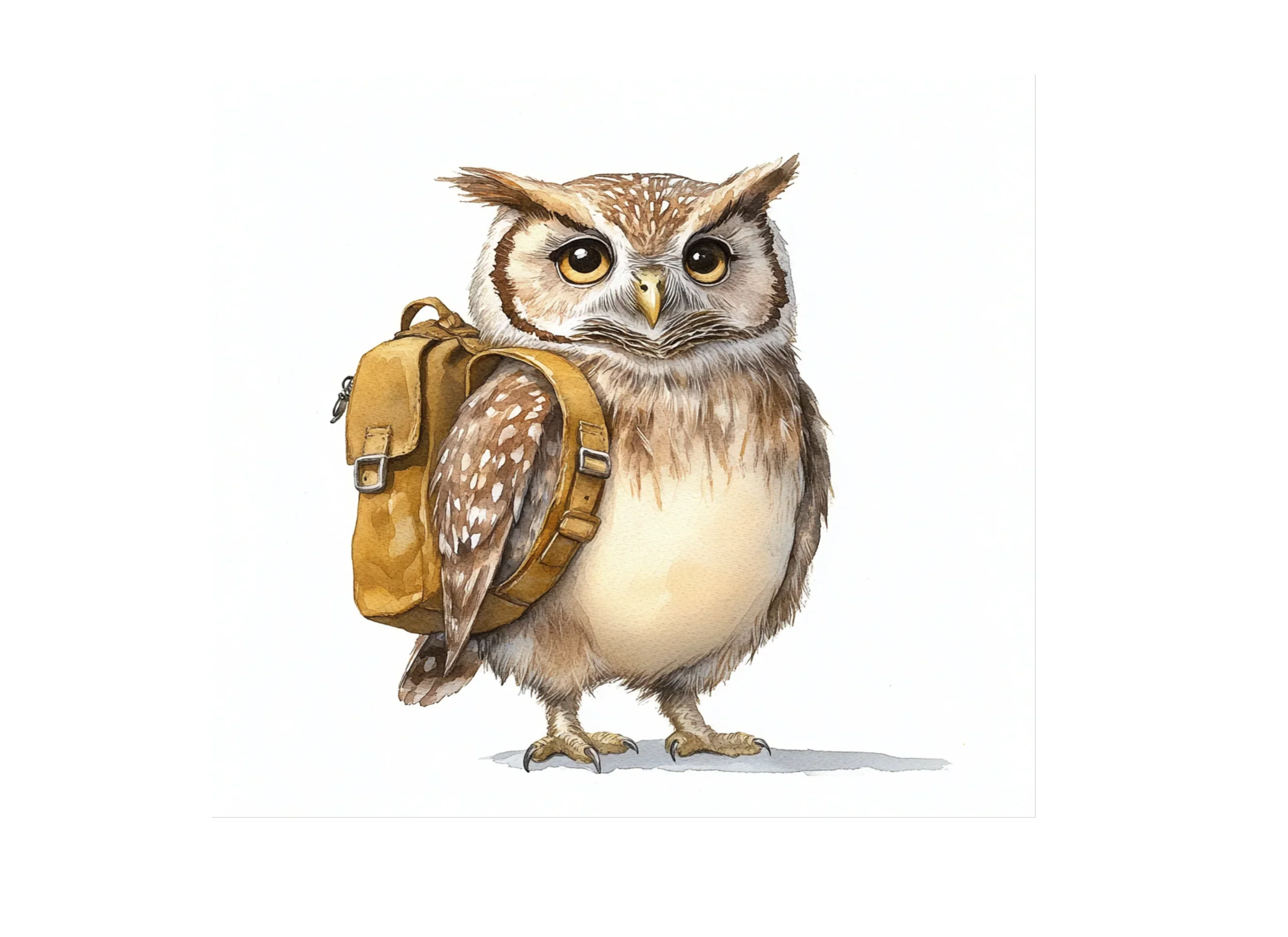 Cute Owl Backpack Clipart Bundle - Image 3