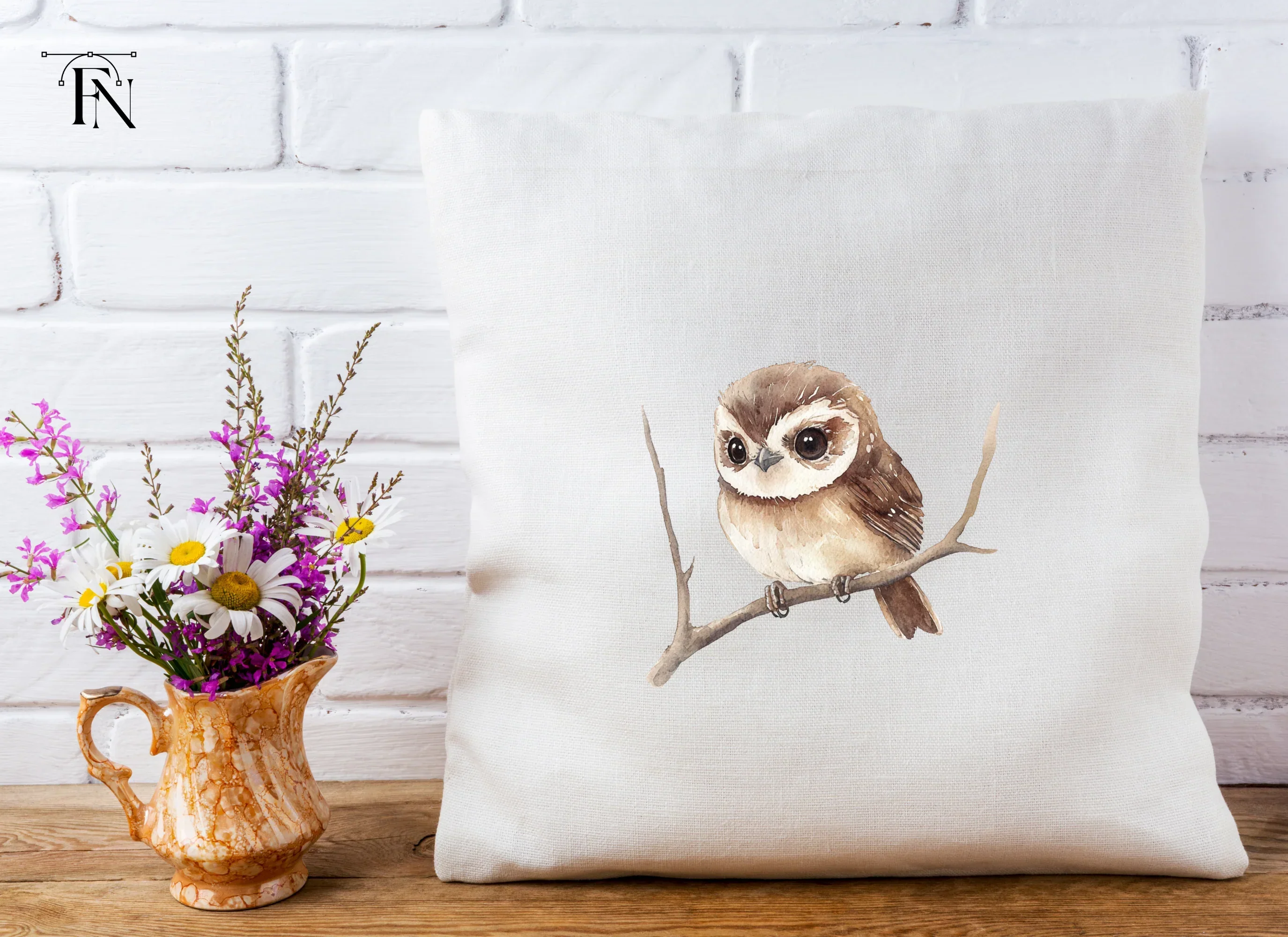 Cute Owl on Branch Clipart Bundle - Image 5