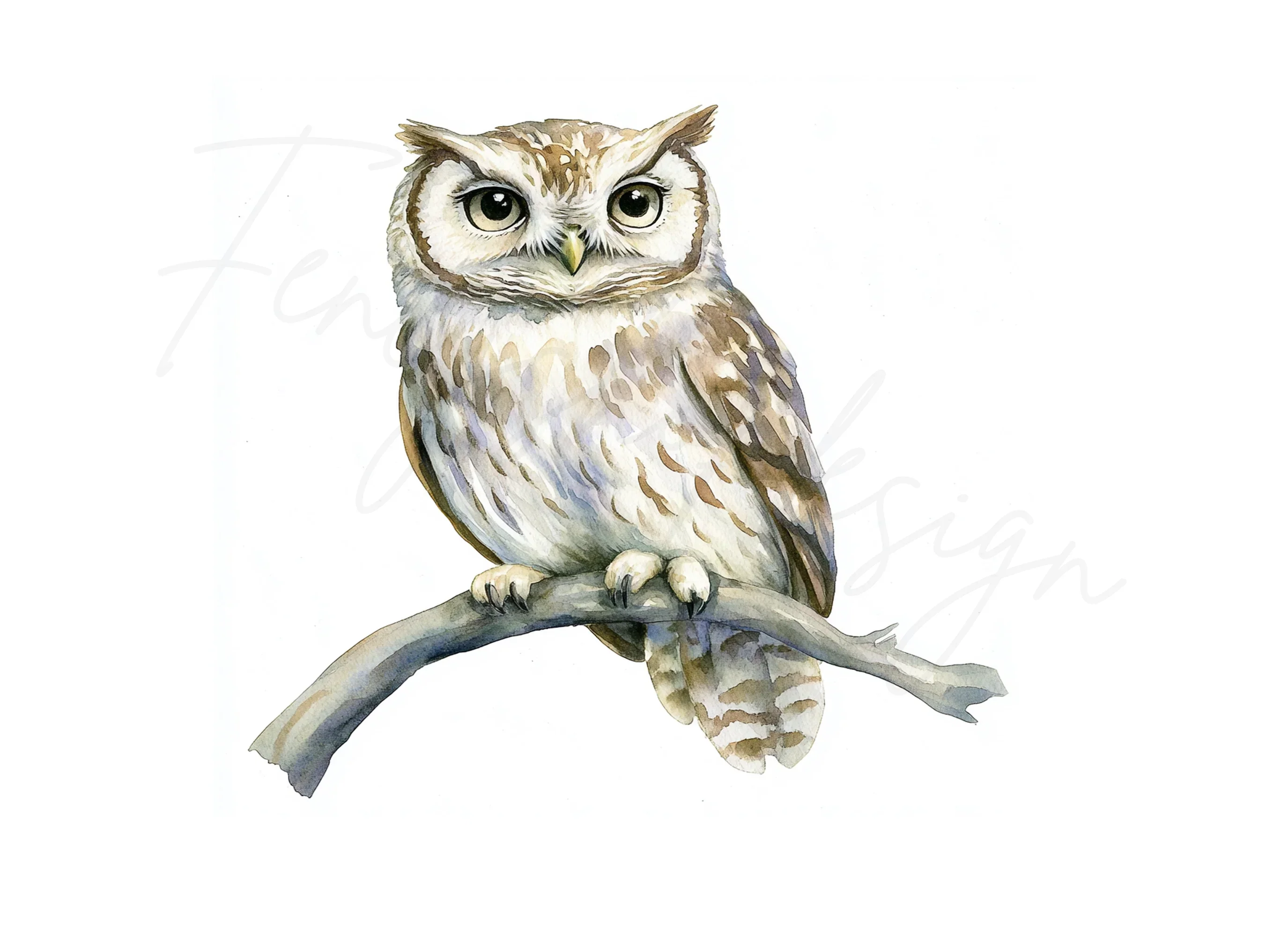 Cute Owl on Branch Clipart Bundle - Image 2