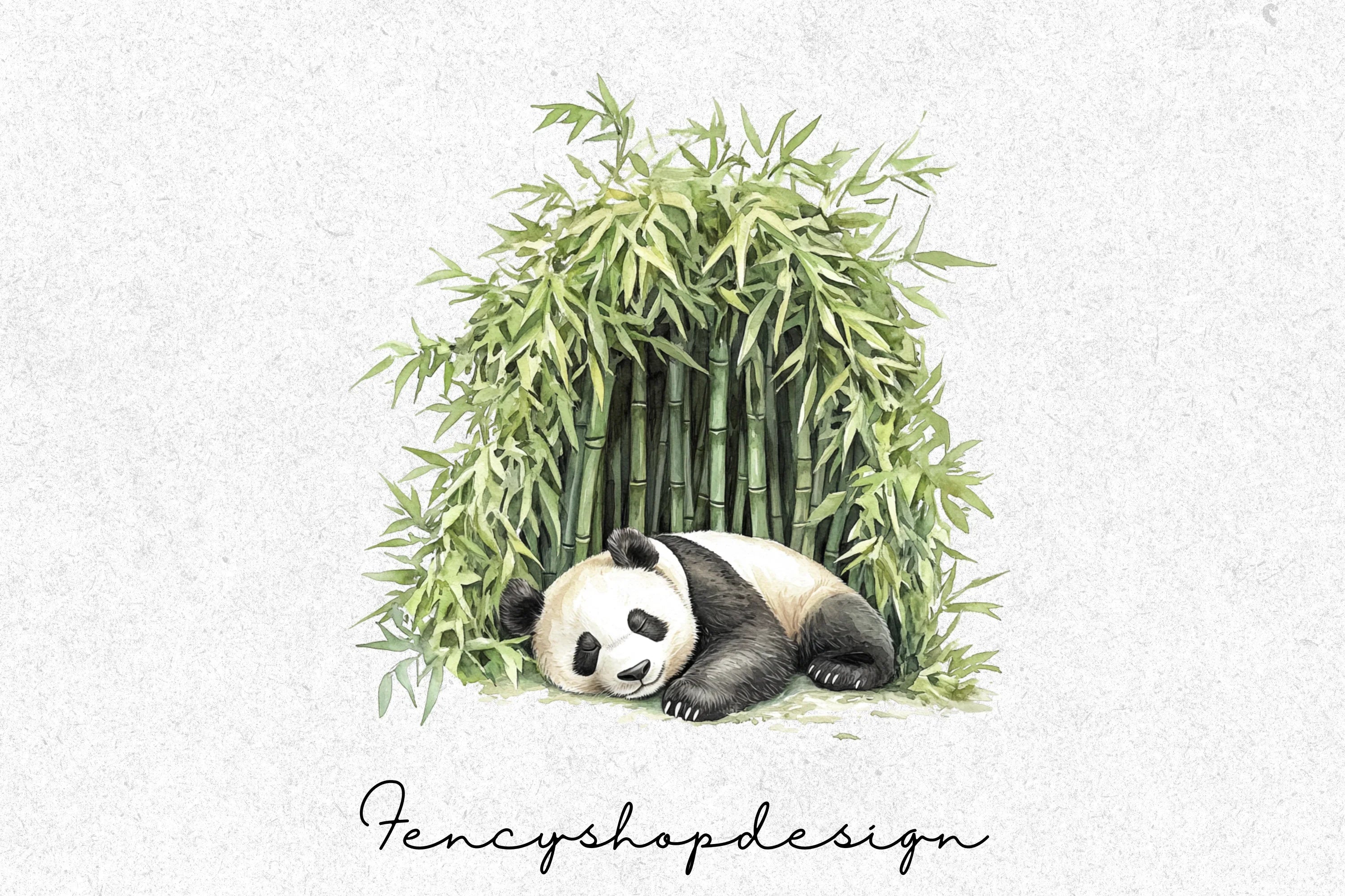 Cute Pandas Under Autumn Trees Clipart Bundle - Image 4