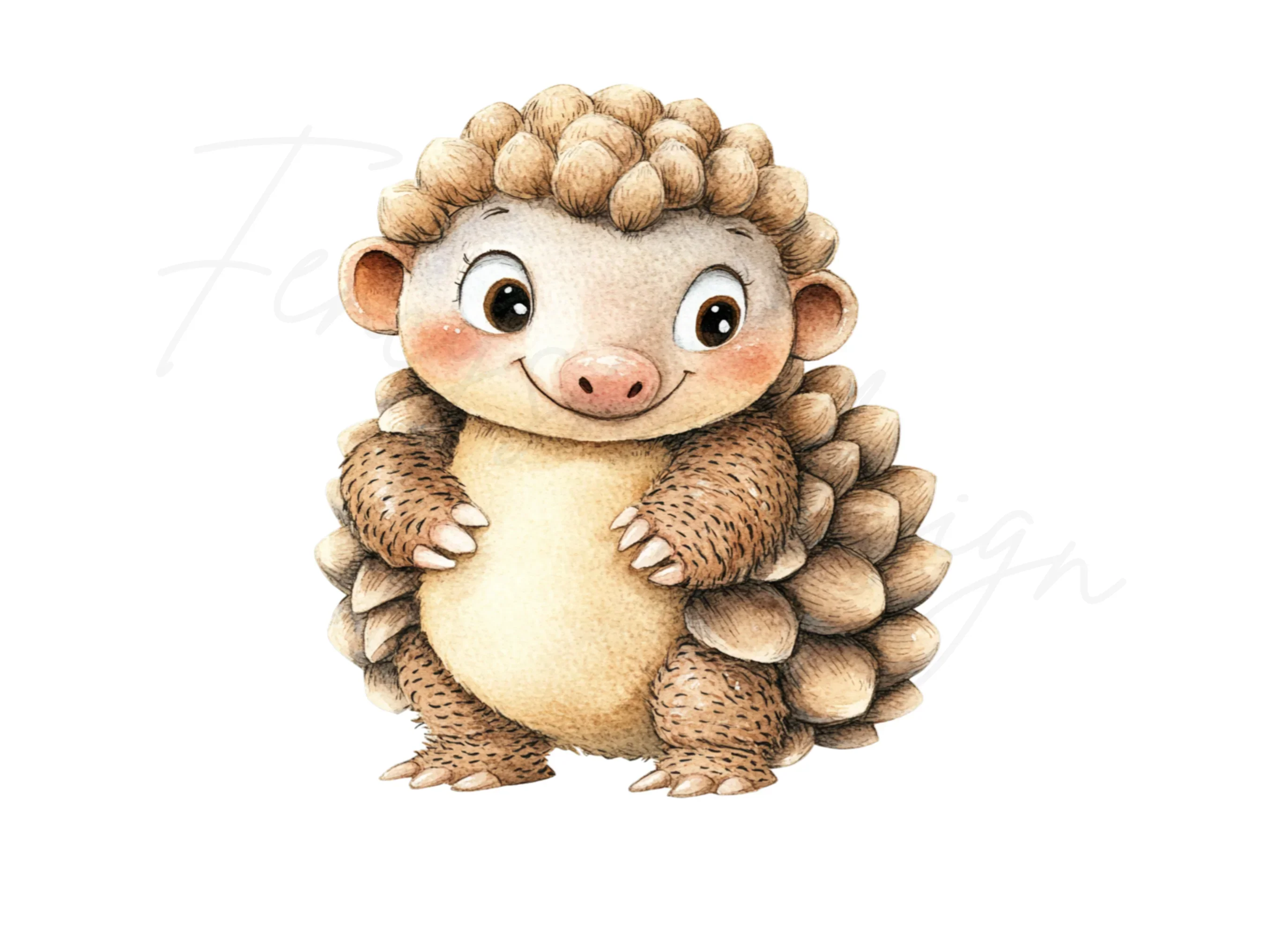 Cute Pangolin Hedgehog Clipart Bundle - Image 2