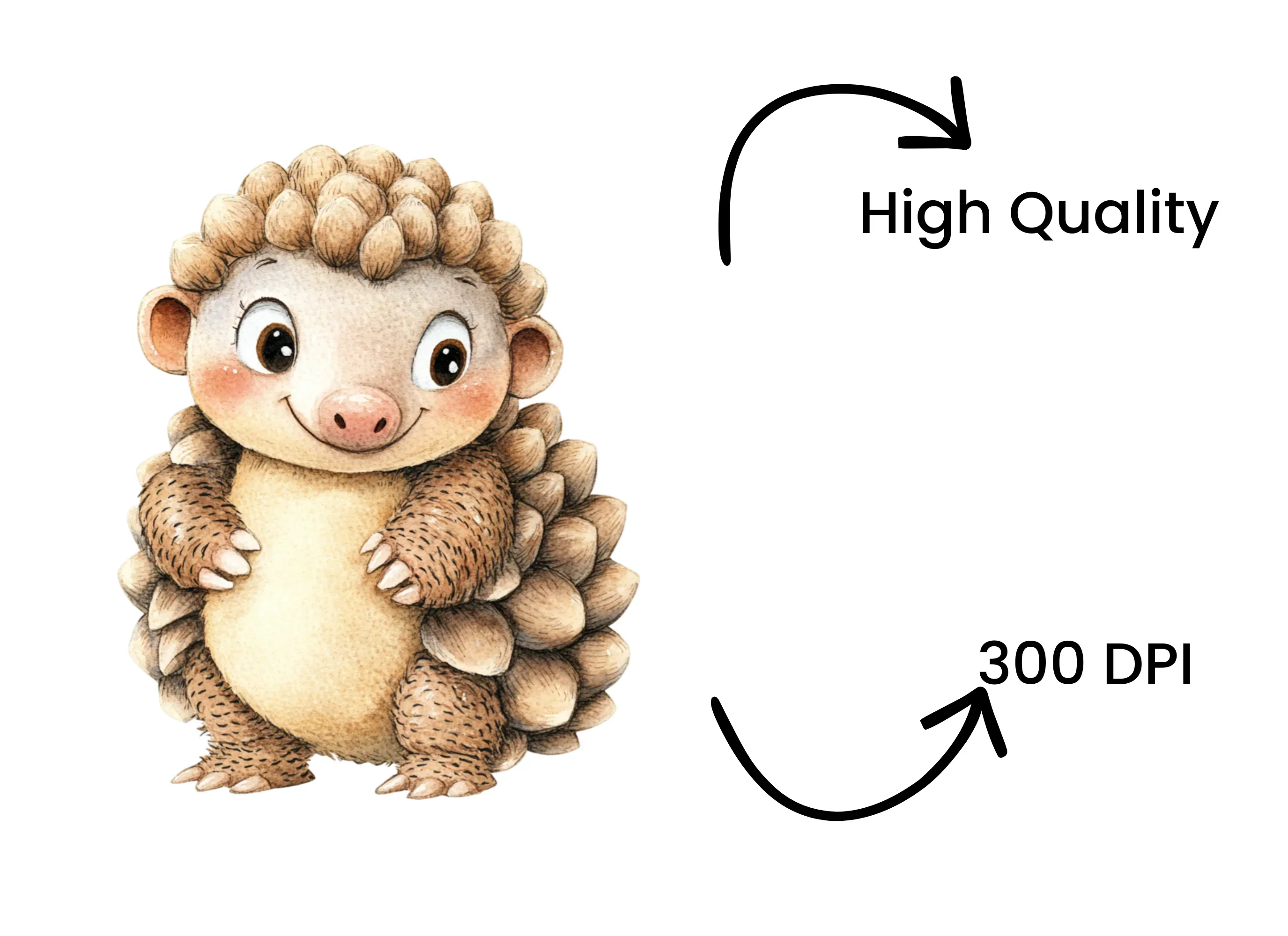 Cute Pangolin Hedgehog Clipart Bundle - Image 4