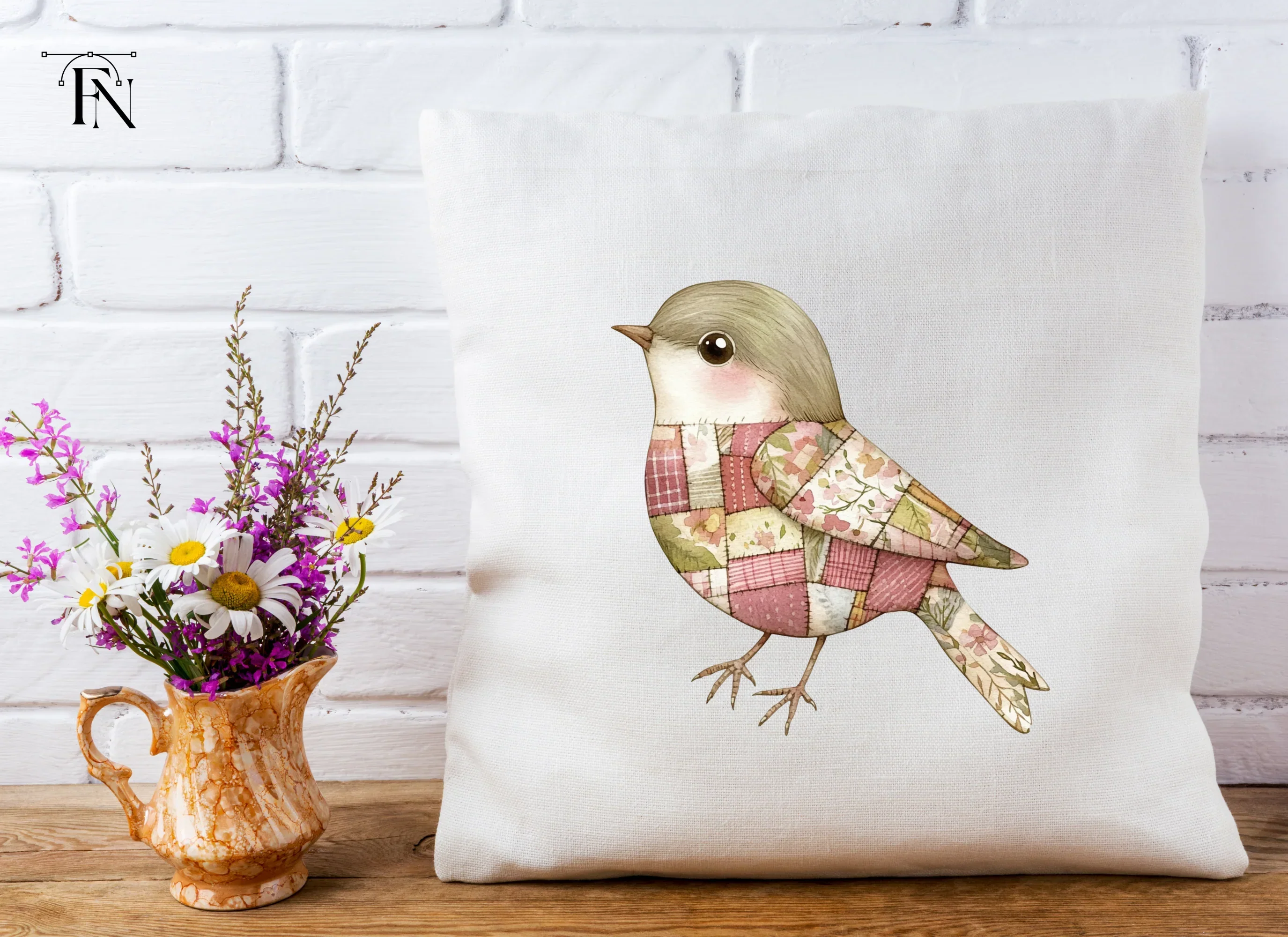 Cute Patchwork Bird Clipart Bundle - Image 4
