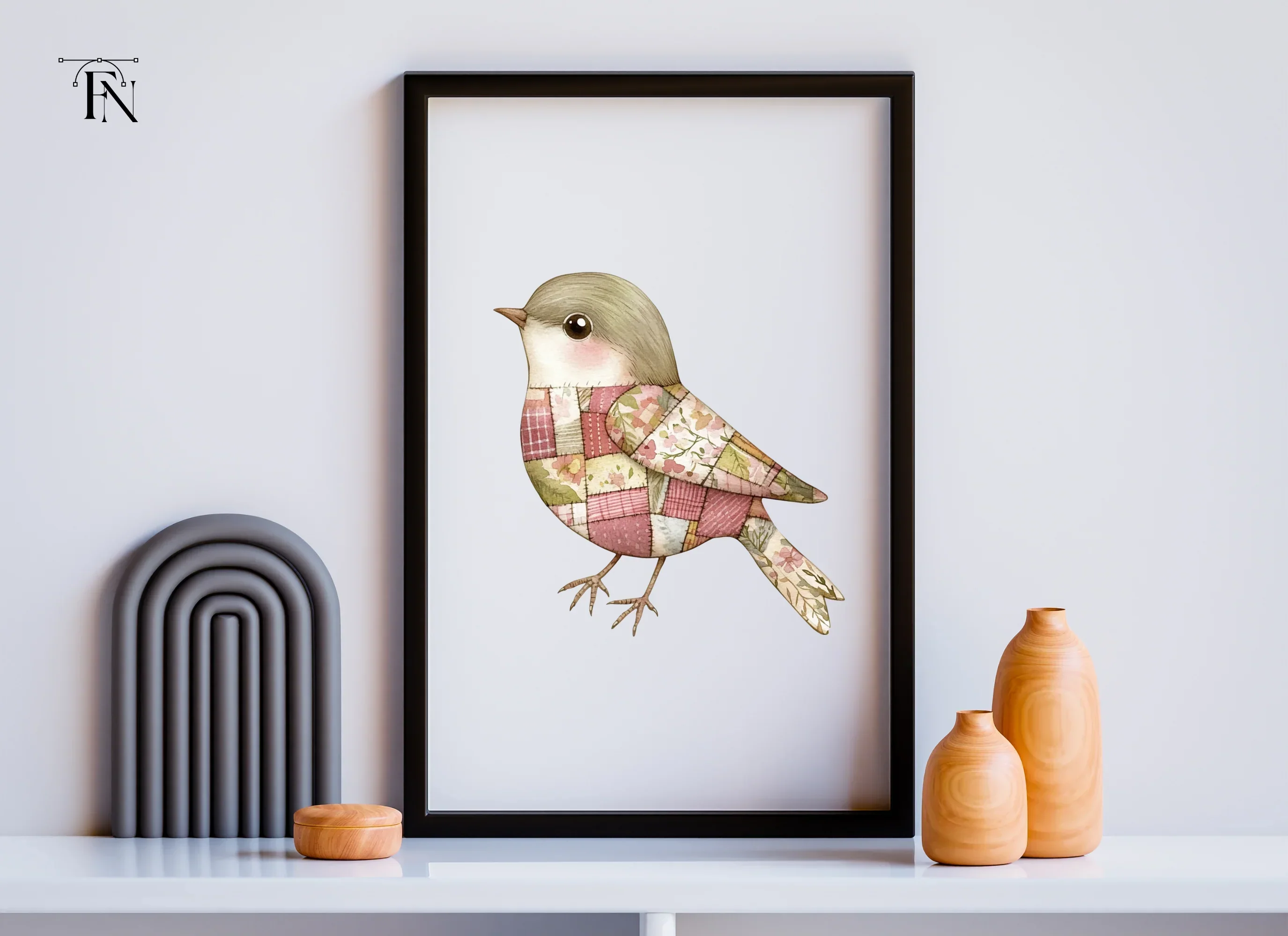 Cute Patchwork Bird Clipart Bundle - Image 5