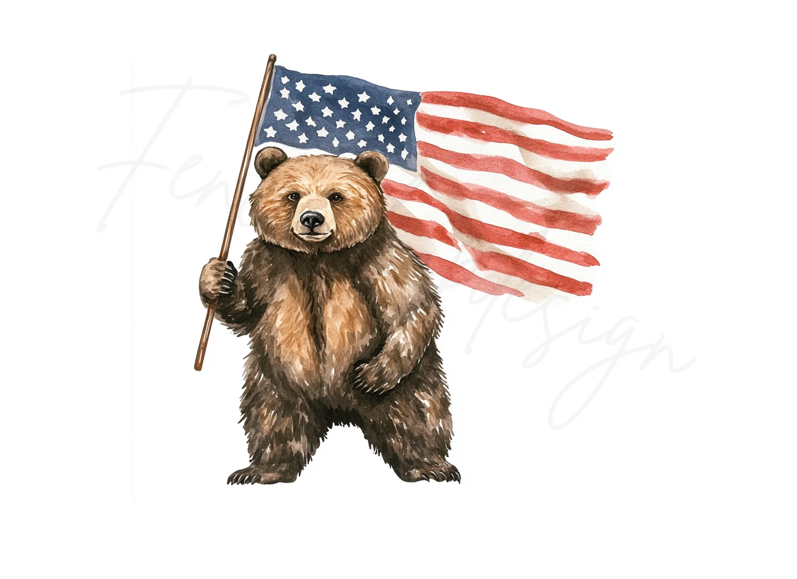 Cute Patriotic Bear Clipart Bundle - Image 3