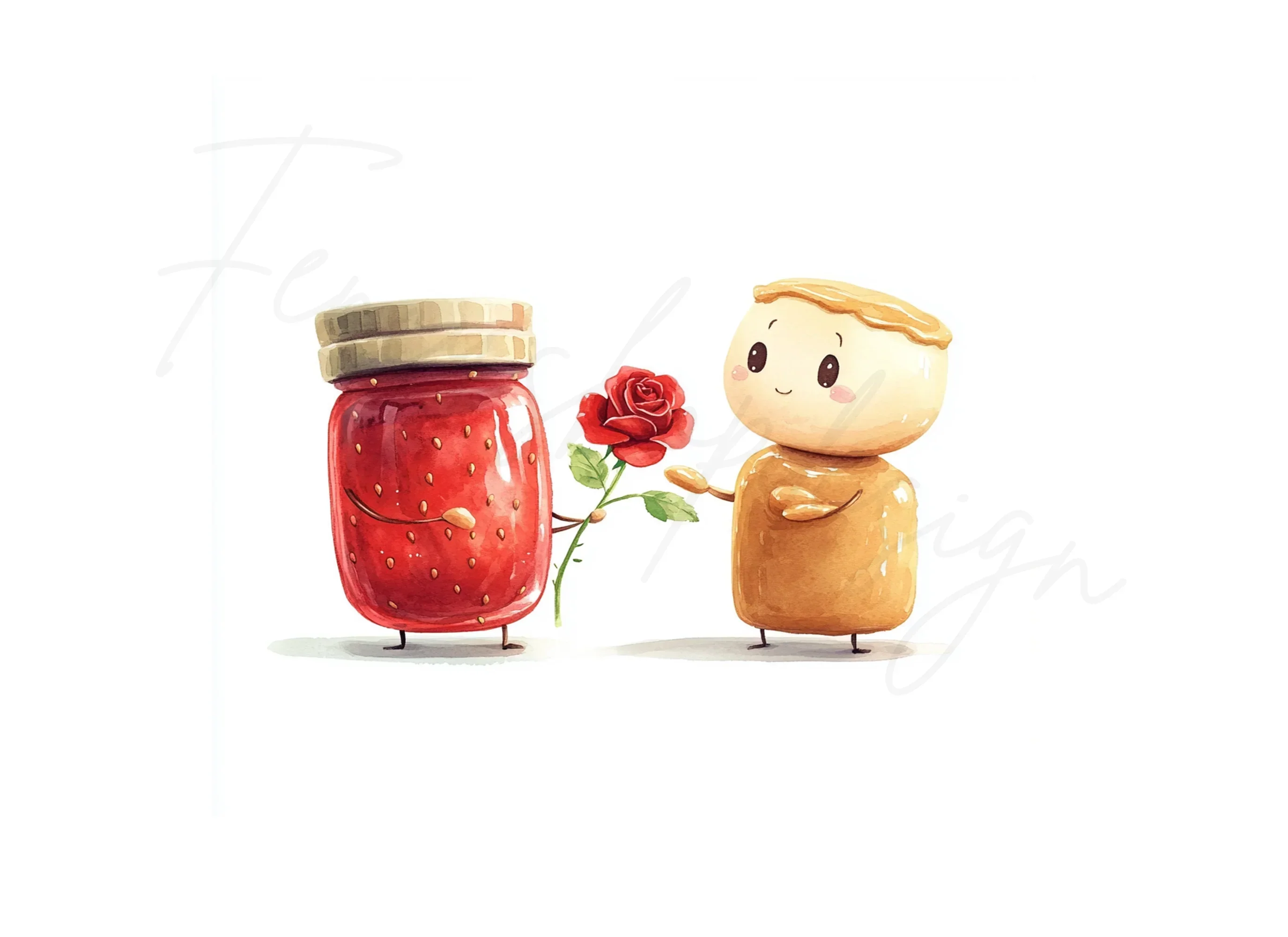 Cute Peanut Butter and Jelly Love Clipart Bundle - Image 2