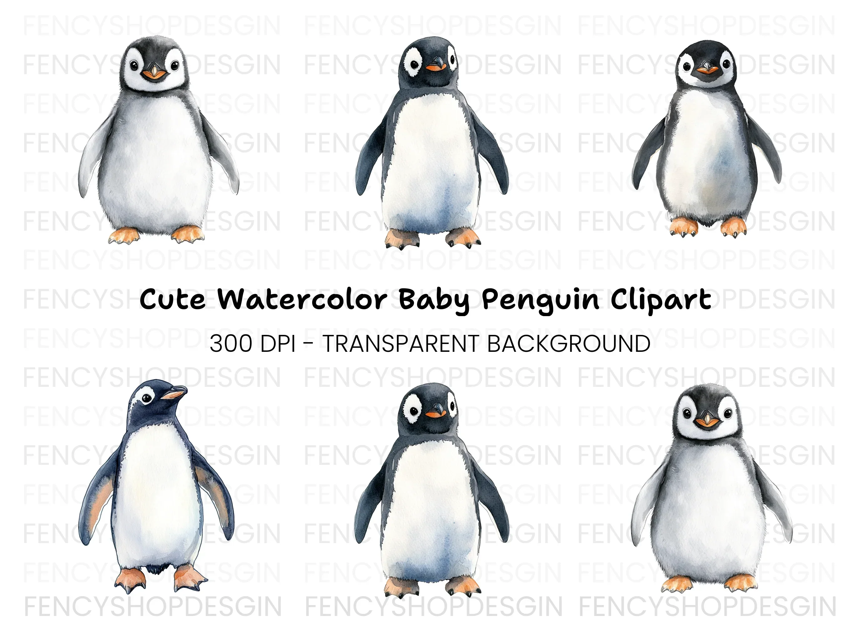 Cute Penguin Clipart Bundle