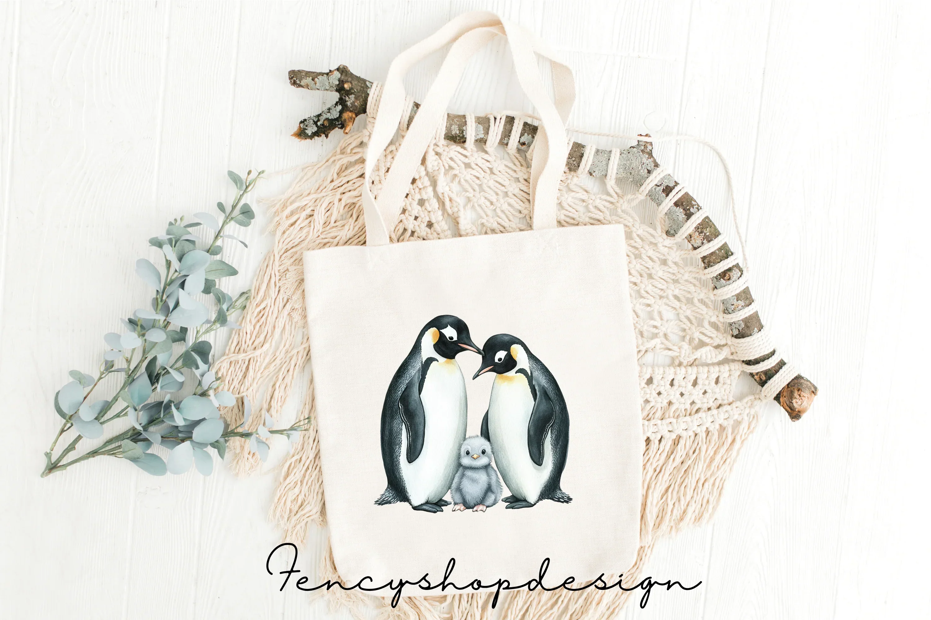 Cute Penguin Family Clipart Bundle - Image 3