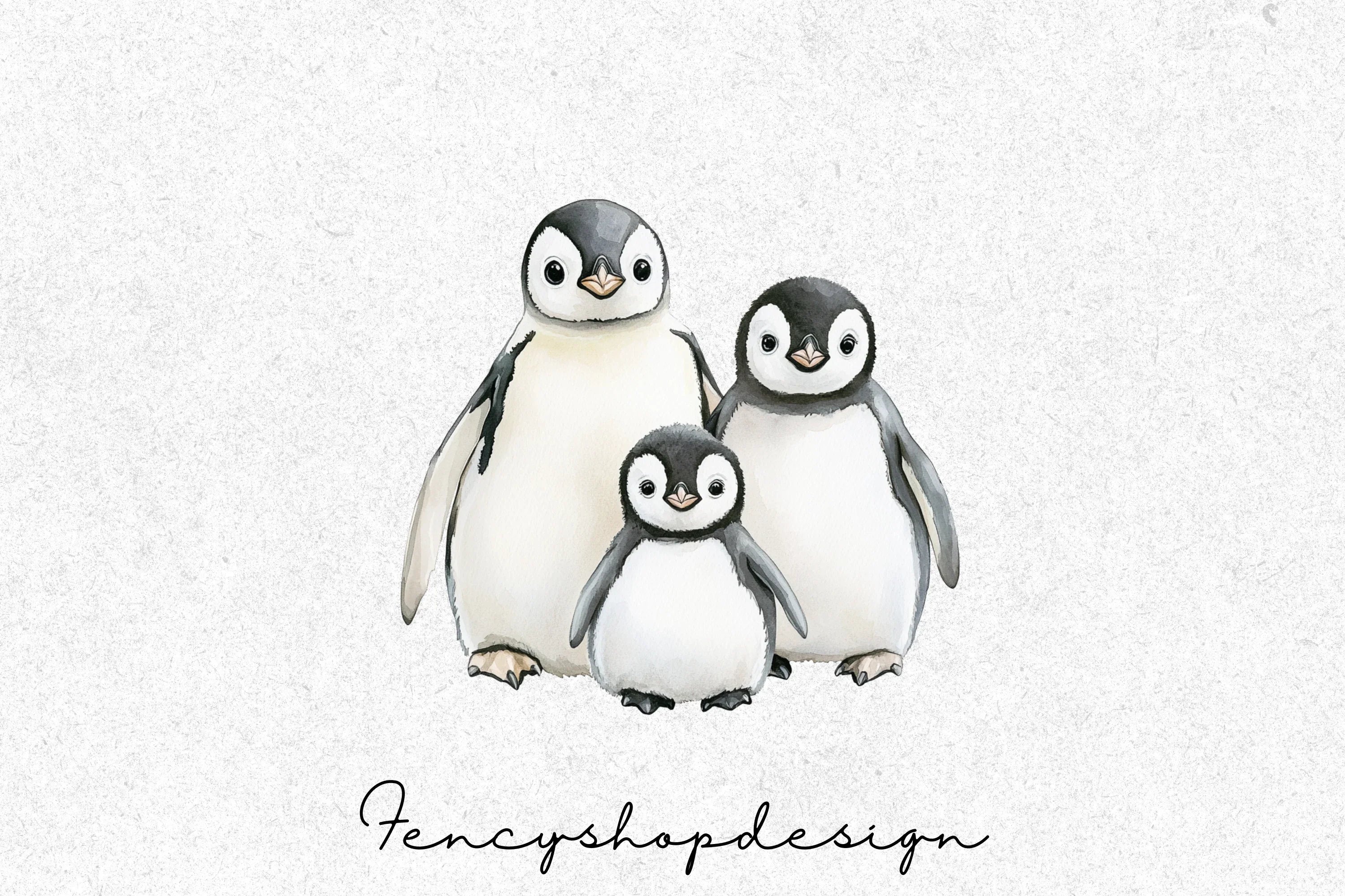 Cute Penguin Family Clipart Bundle - Image 7