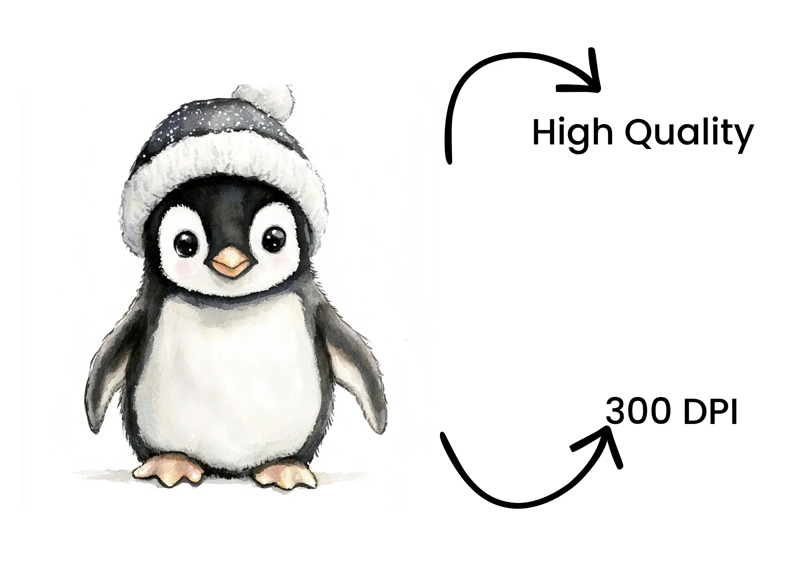 Cute Penguin in Winter Hat Clipart Bundle - Image 4