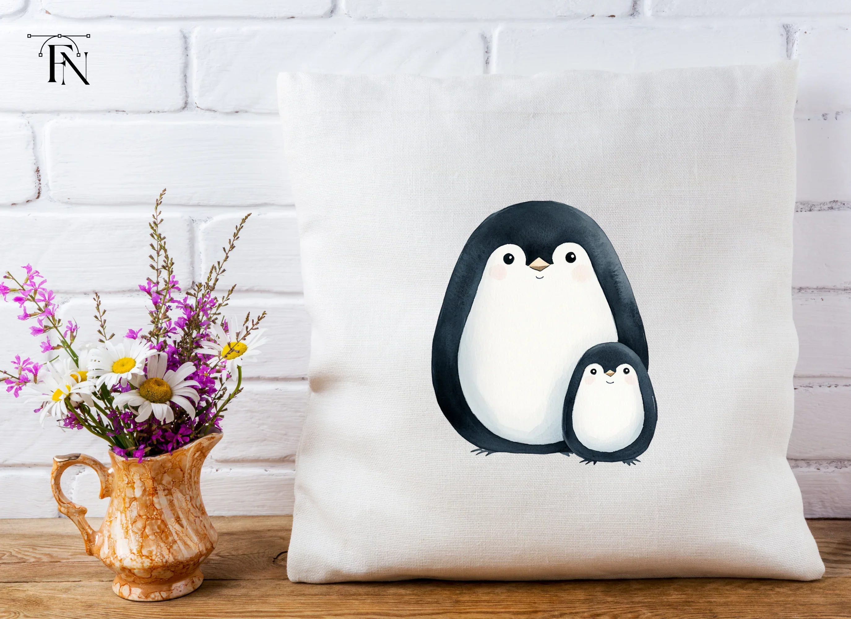 Cute Penguin Mother and Baby Clipart Bundle - Image 4