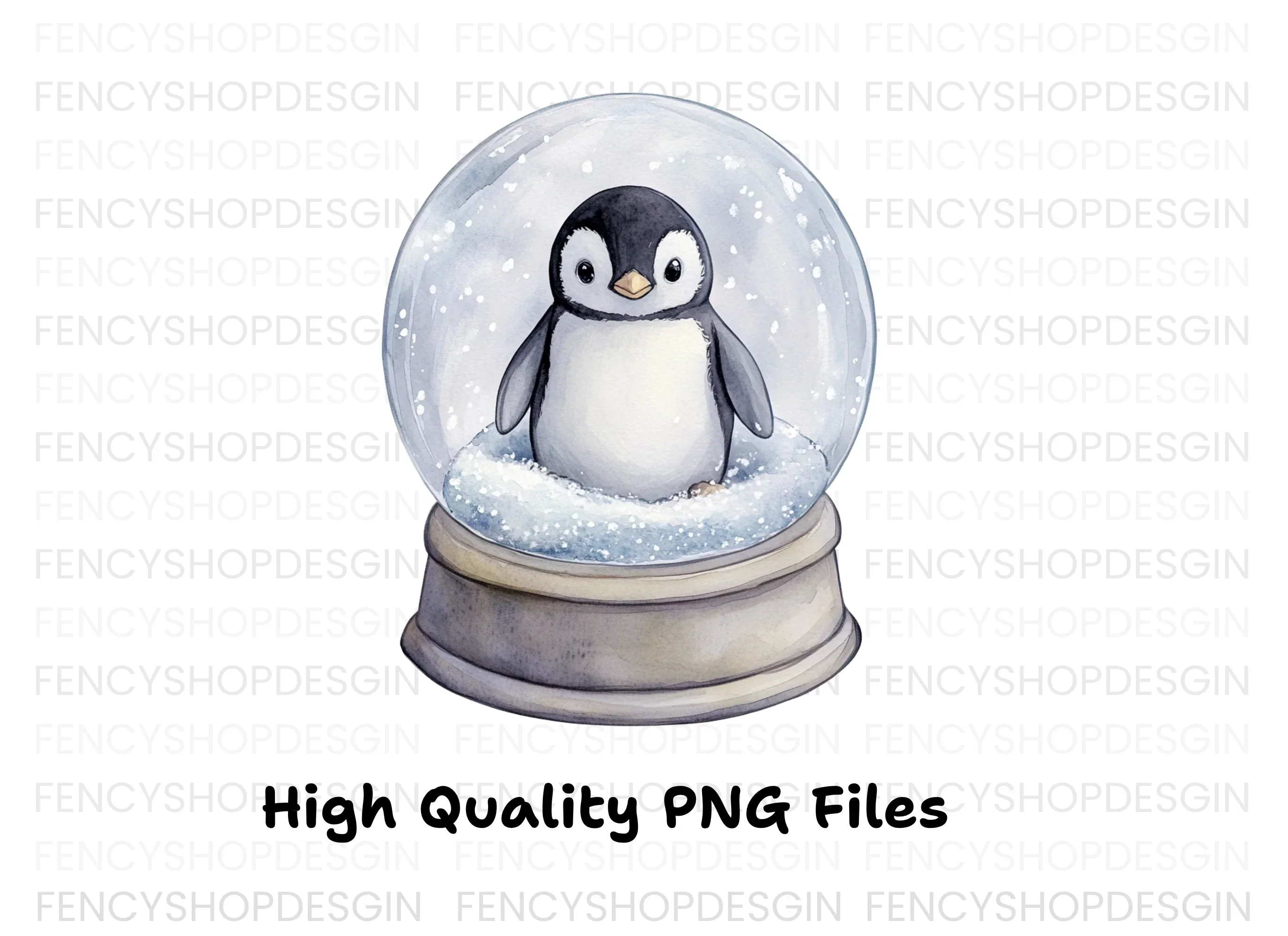 Cute Penguin Snow Globe Clipart Bundle - Image 3