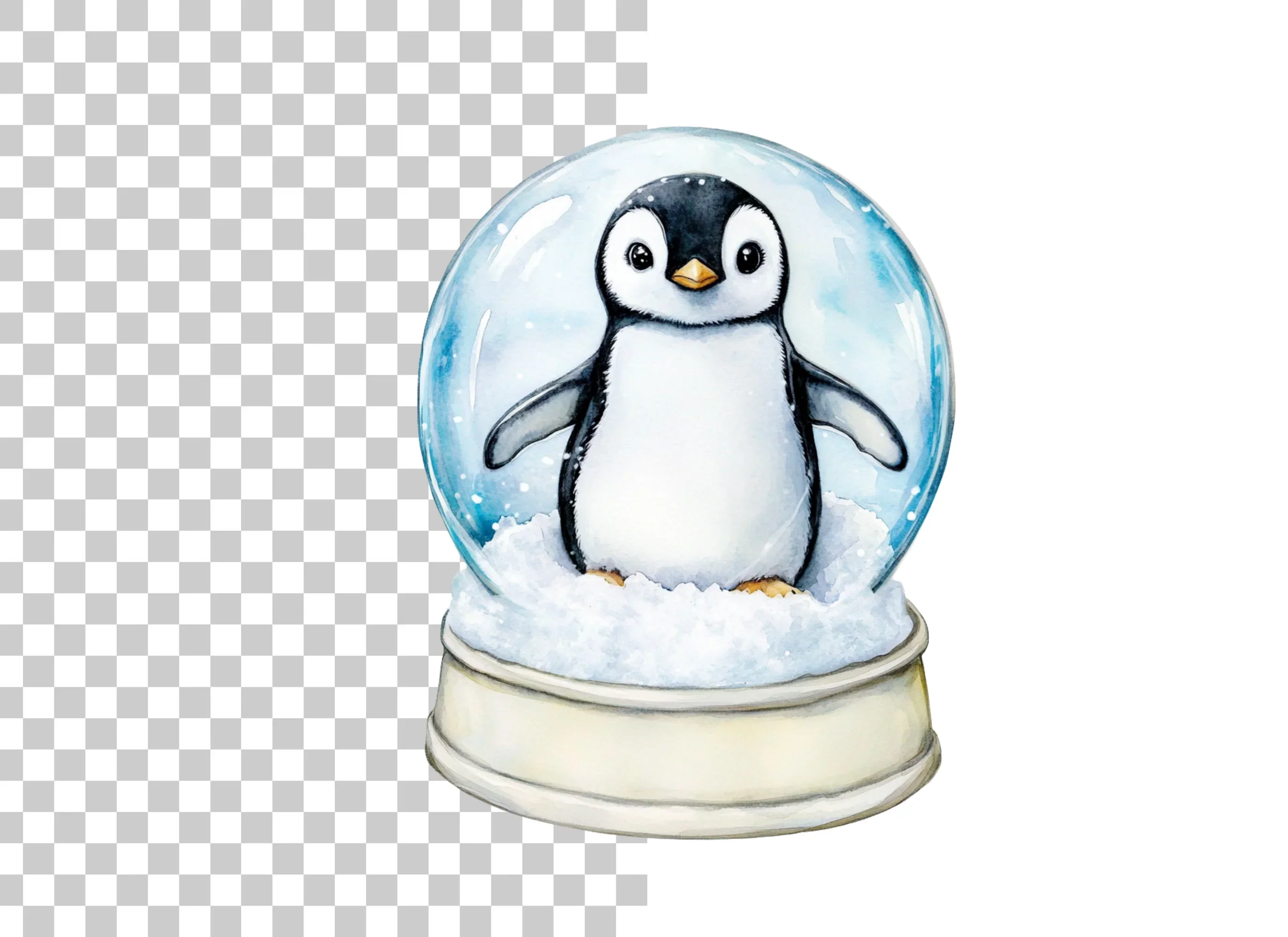 Cute Penguin Snow Globe Clipart Bundle - Image 2