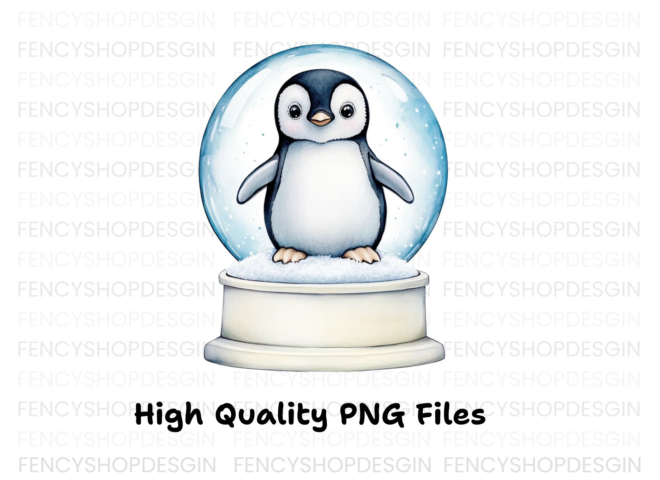 Cute Penguin Snow Globe Clipart Bundle - Image 3
