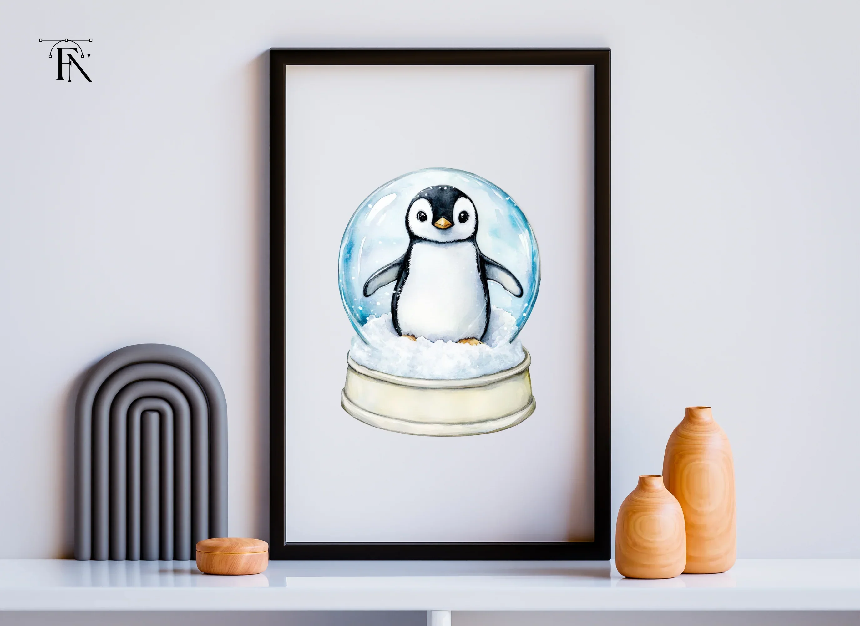 Cute Penguin Snow Globe Clipart Bundle - Image 6