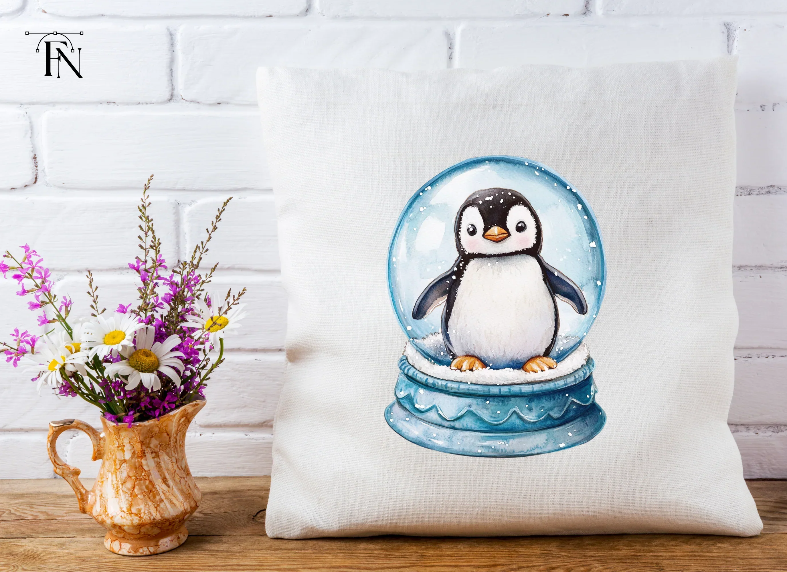 Cute Penguin Snow Globe Illustrations Clipart Bundle - Image 5