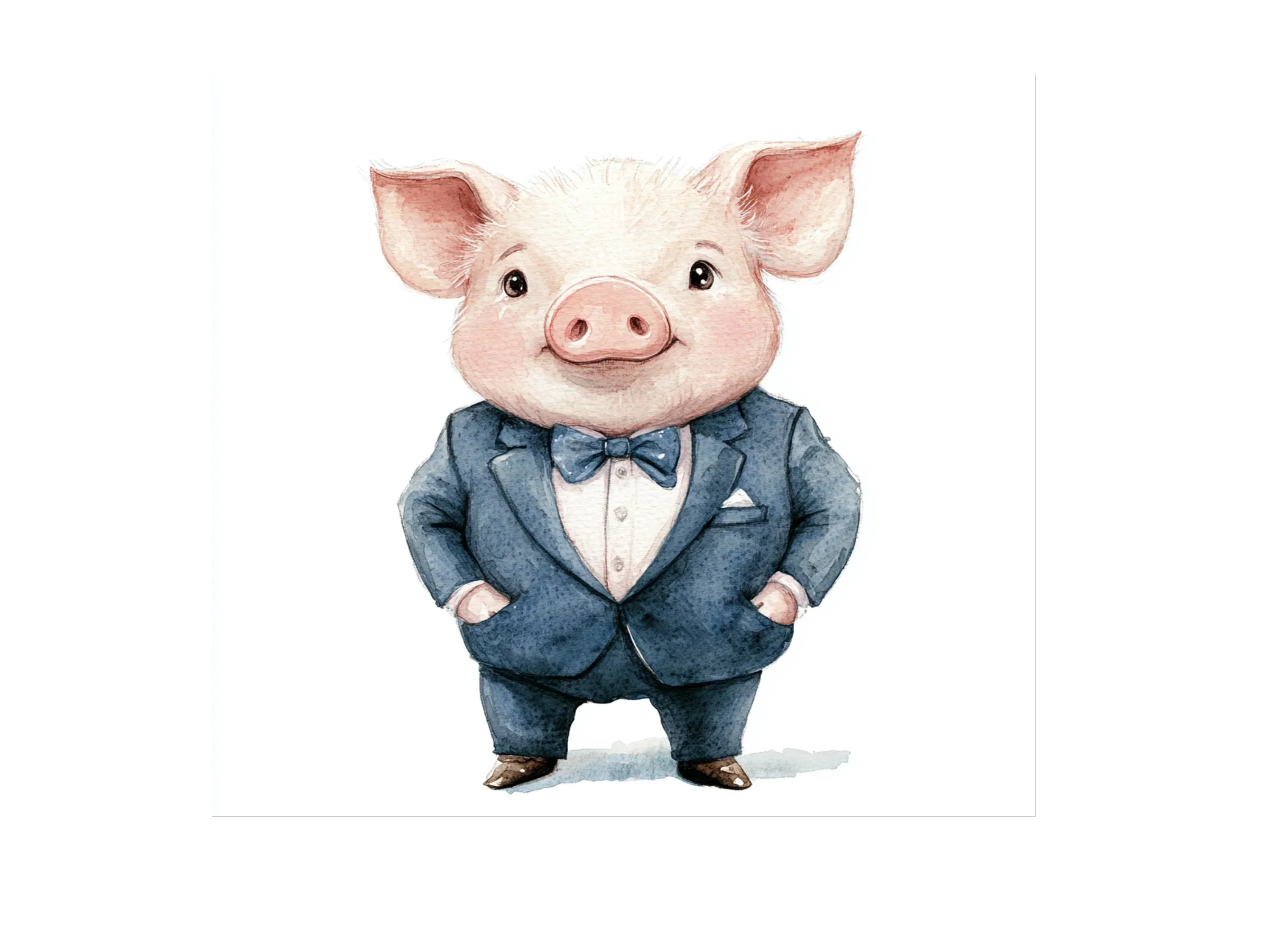 Cute Pig in Suit Clipart Bundle - Image 2