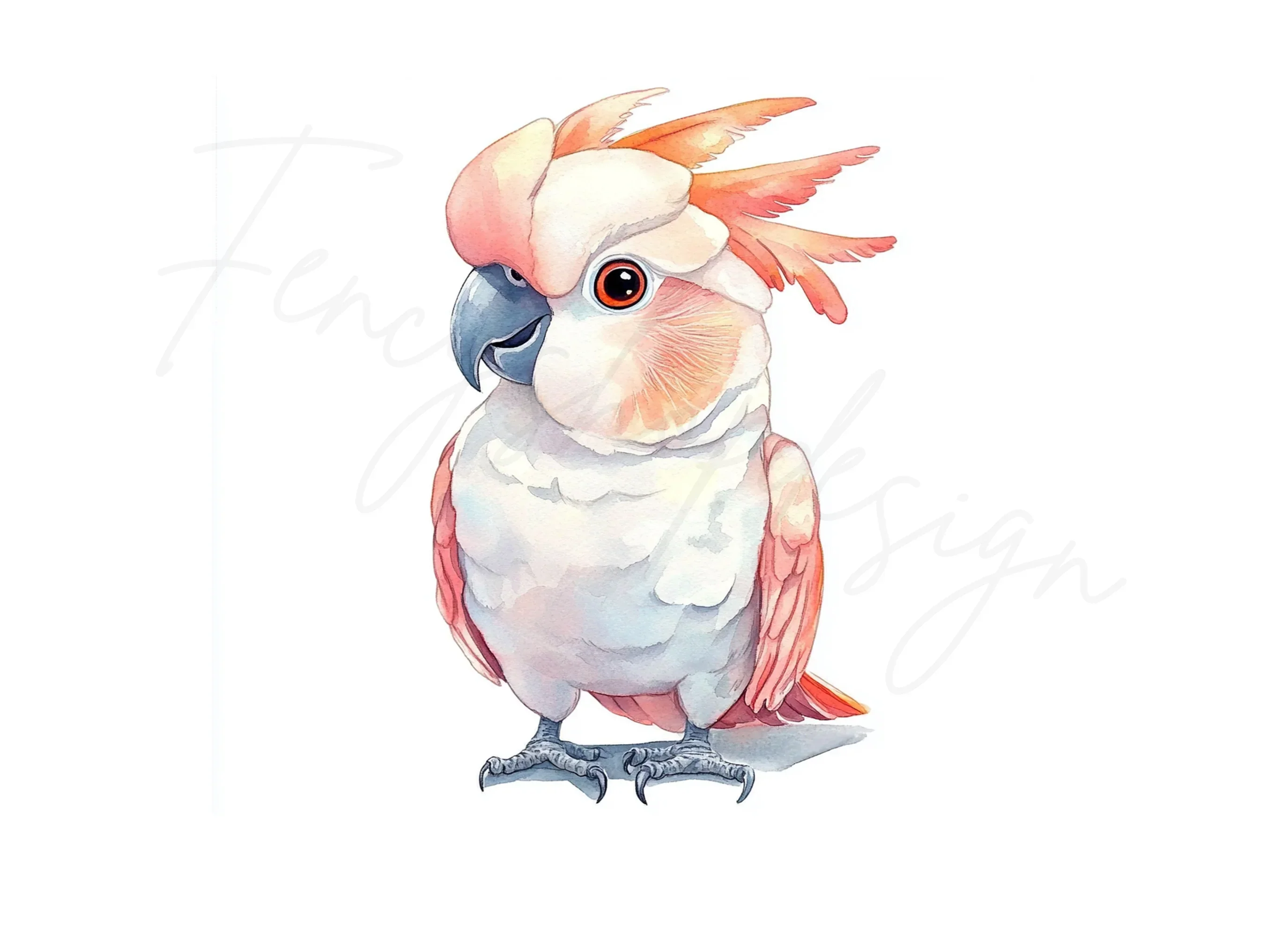 Cute Pink Cockatoo Clipart Bundle - Image 3