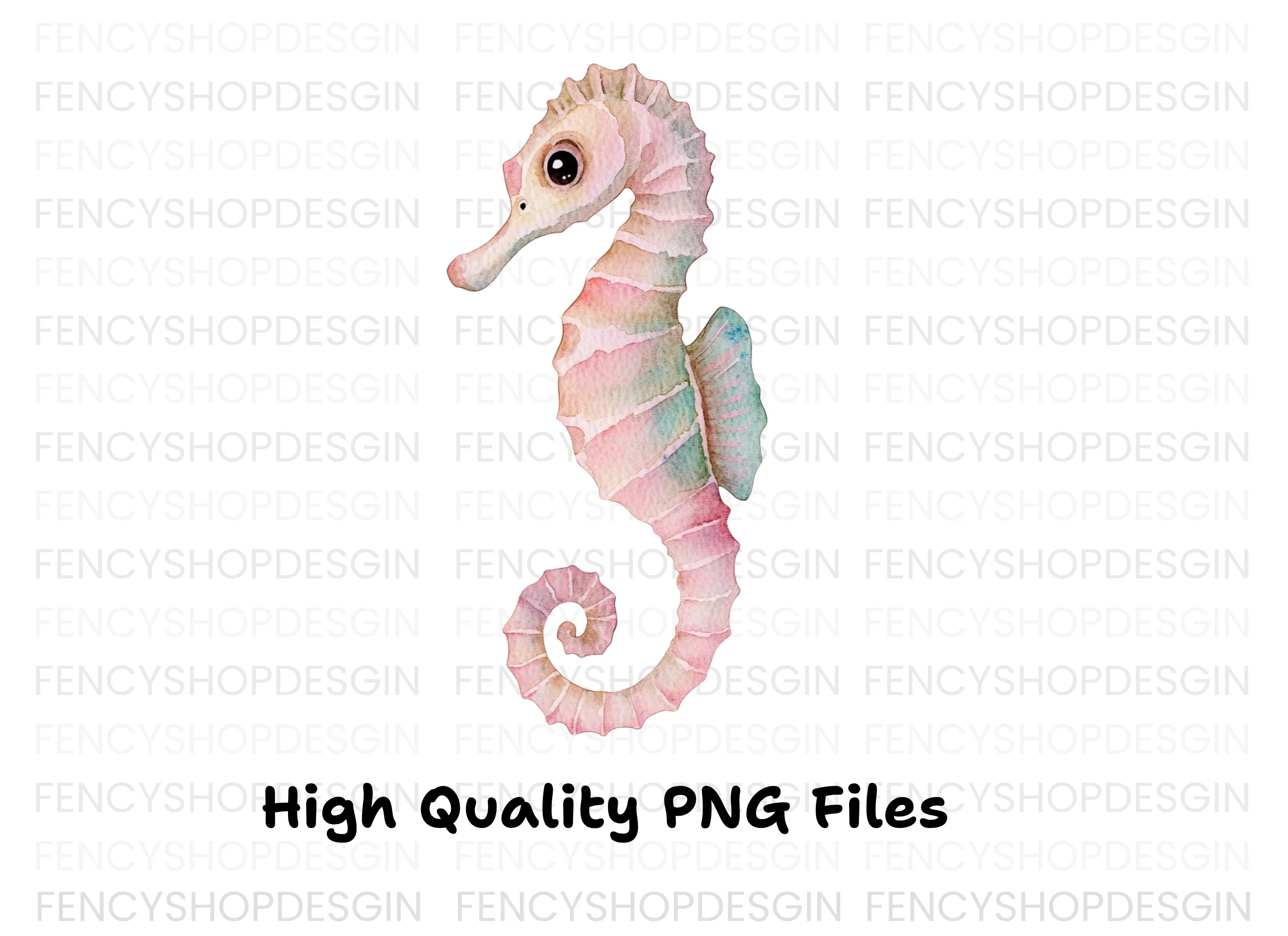 Cute Pink Seahorse Clipart Bundle - Image 2