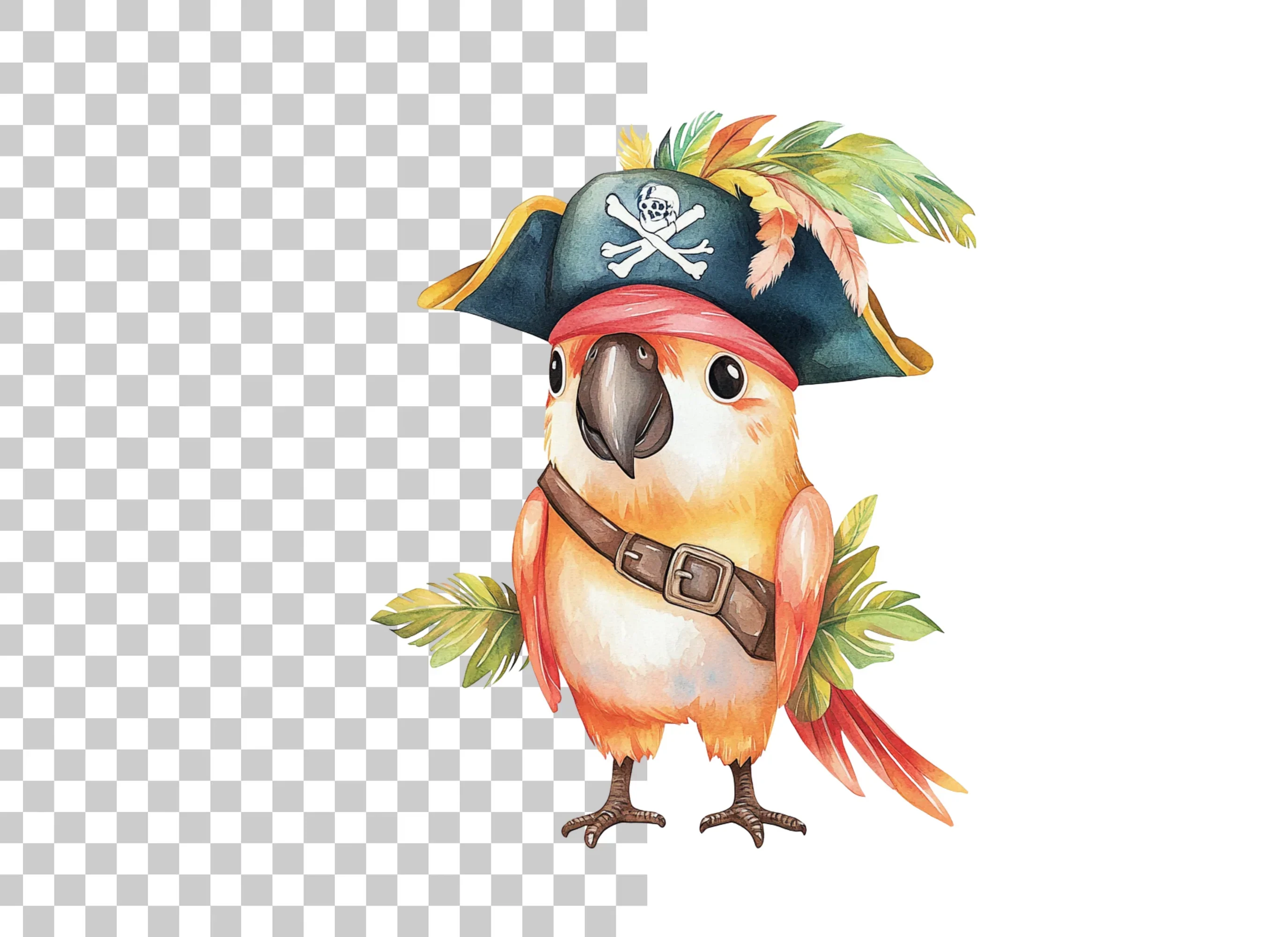 Cute Pirate Parrot Clipart Bundle - Image 2