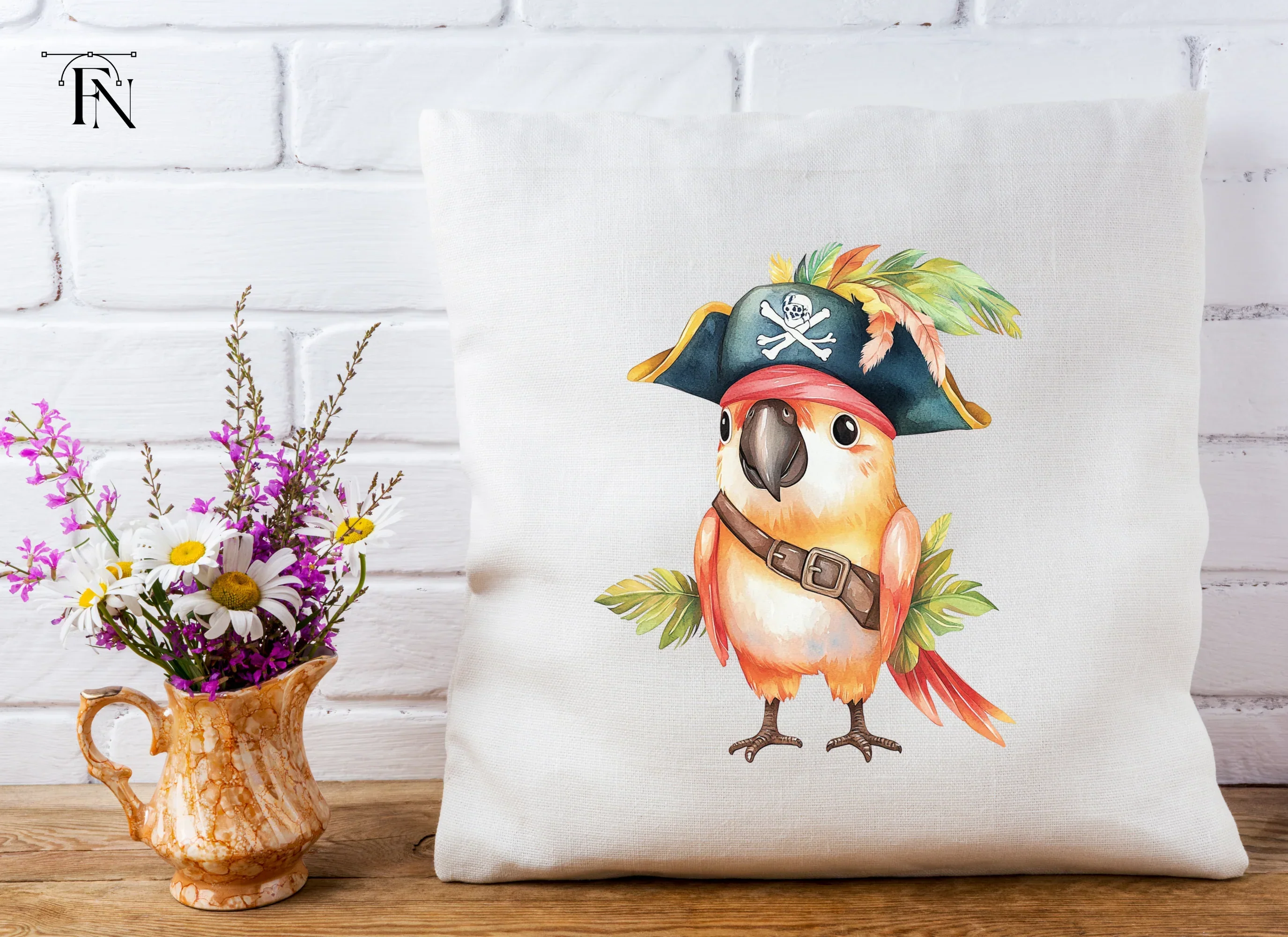 Cute Pirate Parrot Clipart Bundle - Image 5