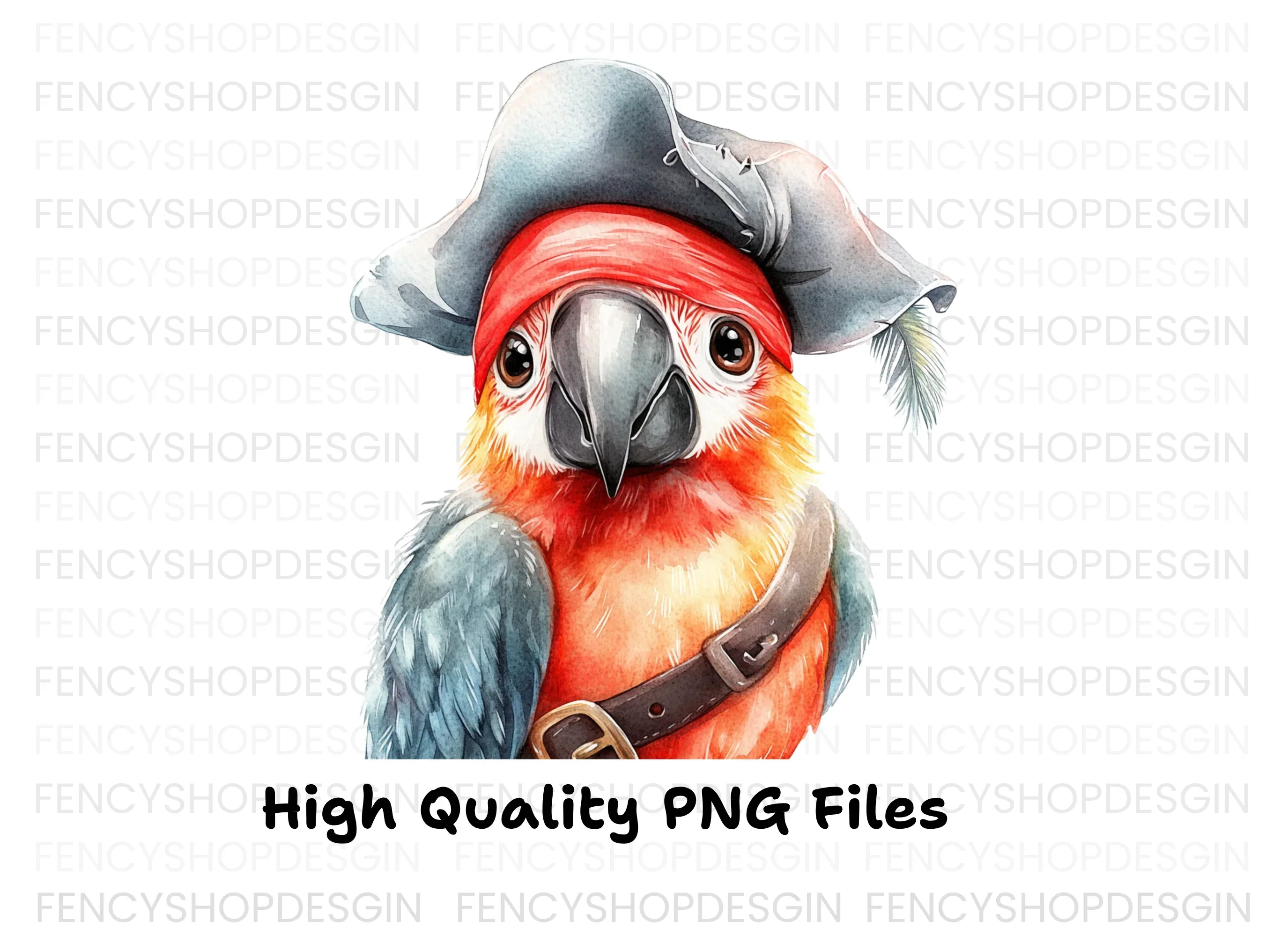 Cute Pirate Parrot Clipart Bundle - Image 3