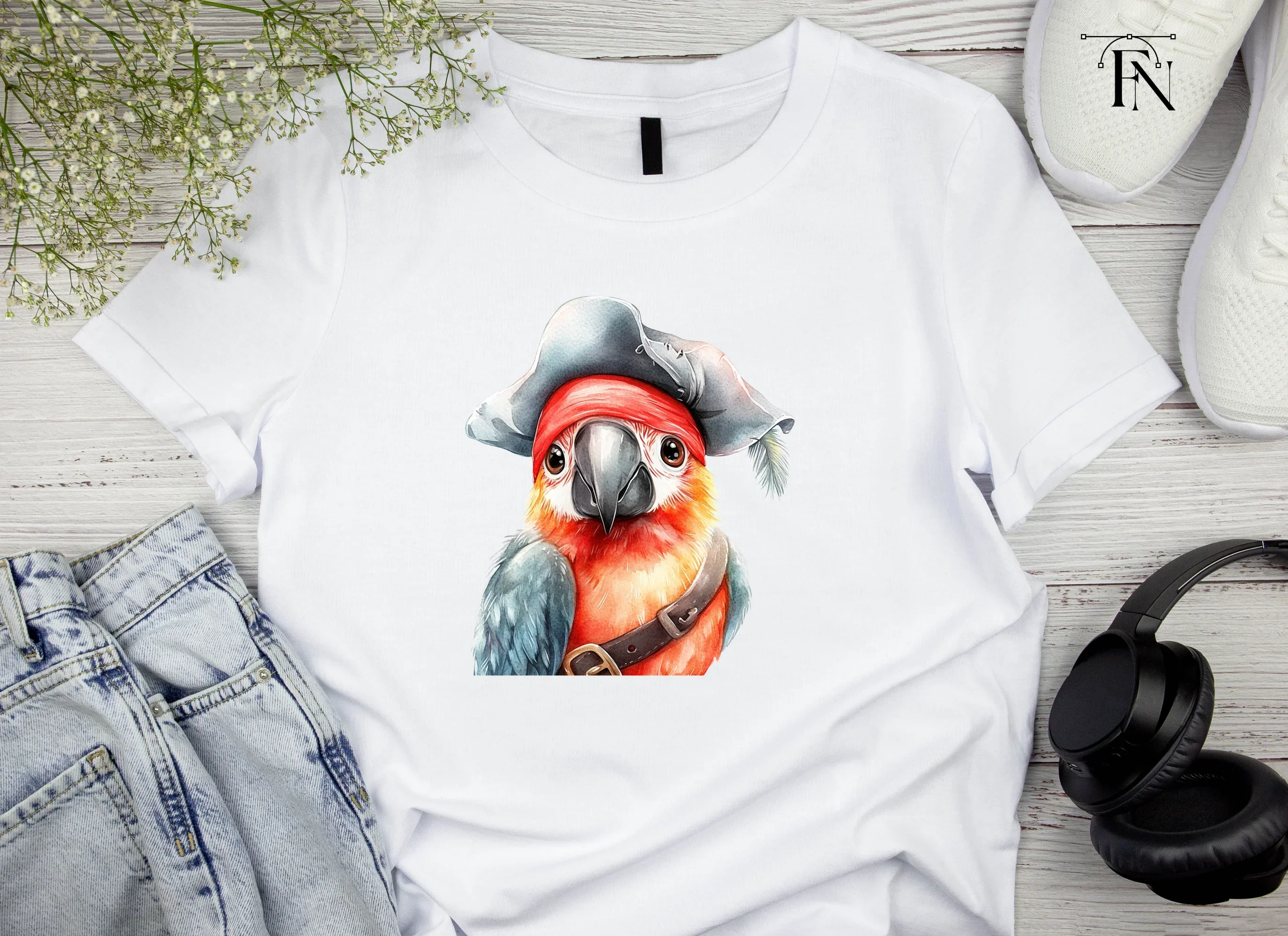 Cute Pirate Parrot Clipart Bundle - Image 4