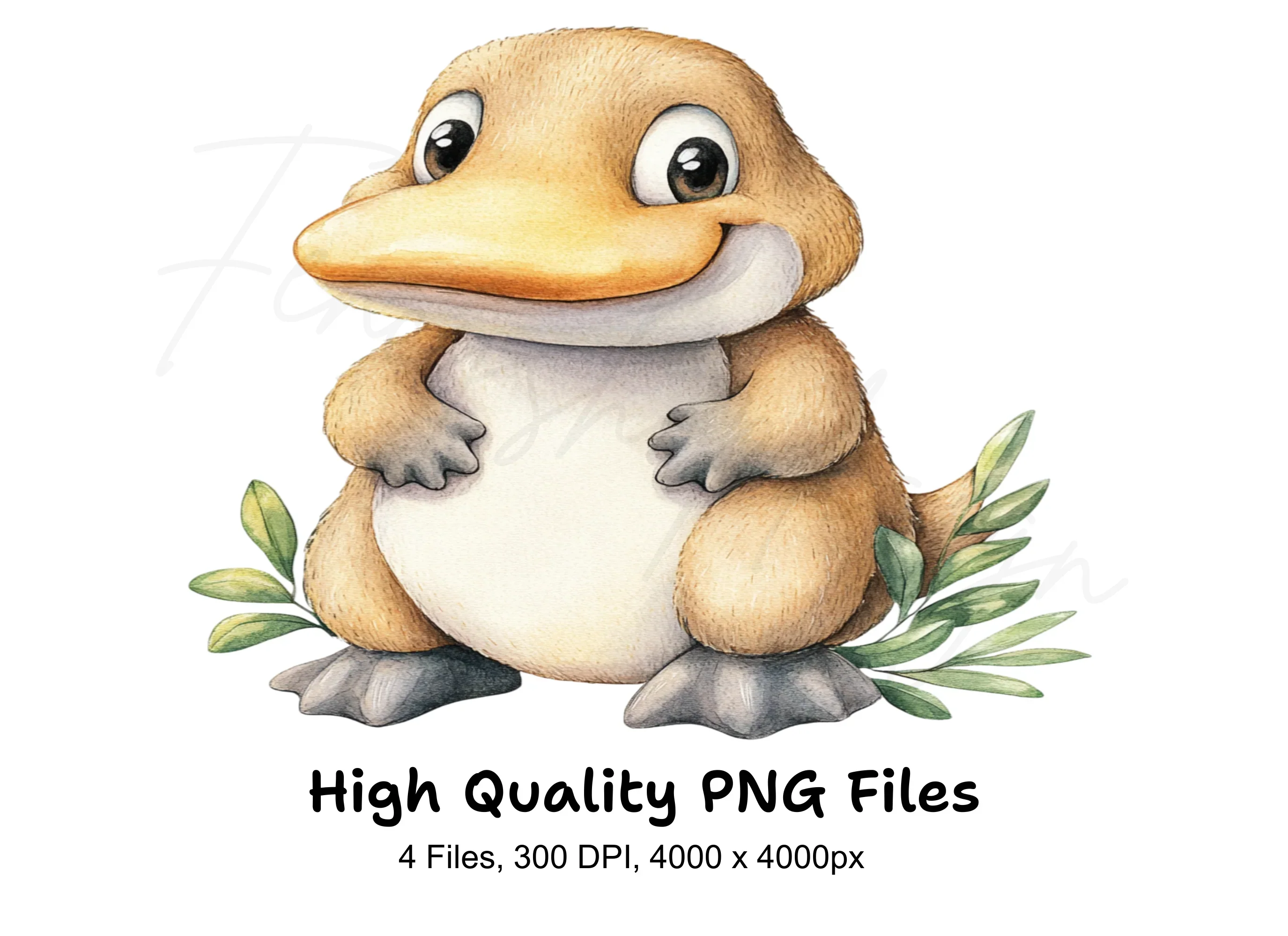 Cute Platypus Character Clipart Bundle