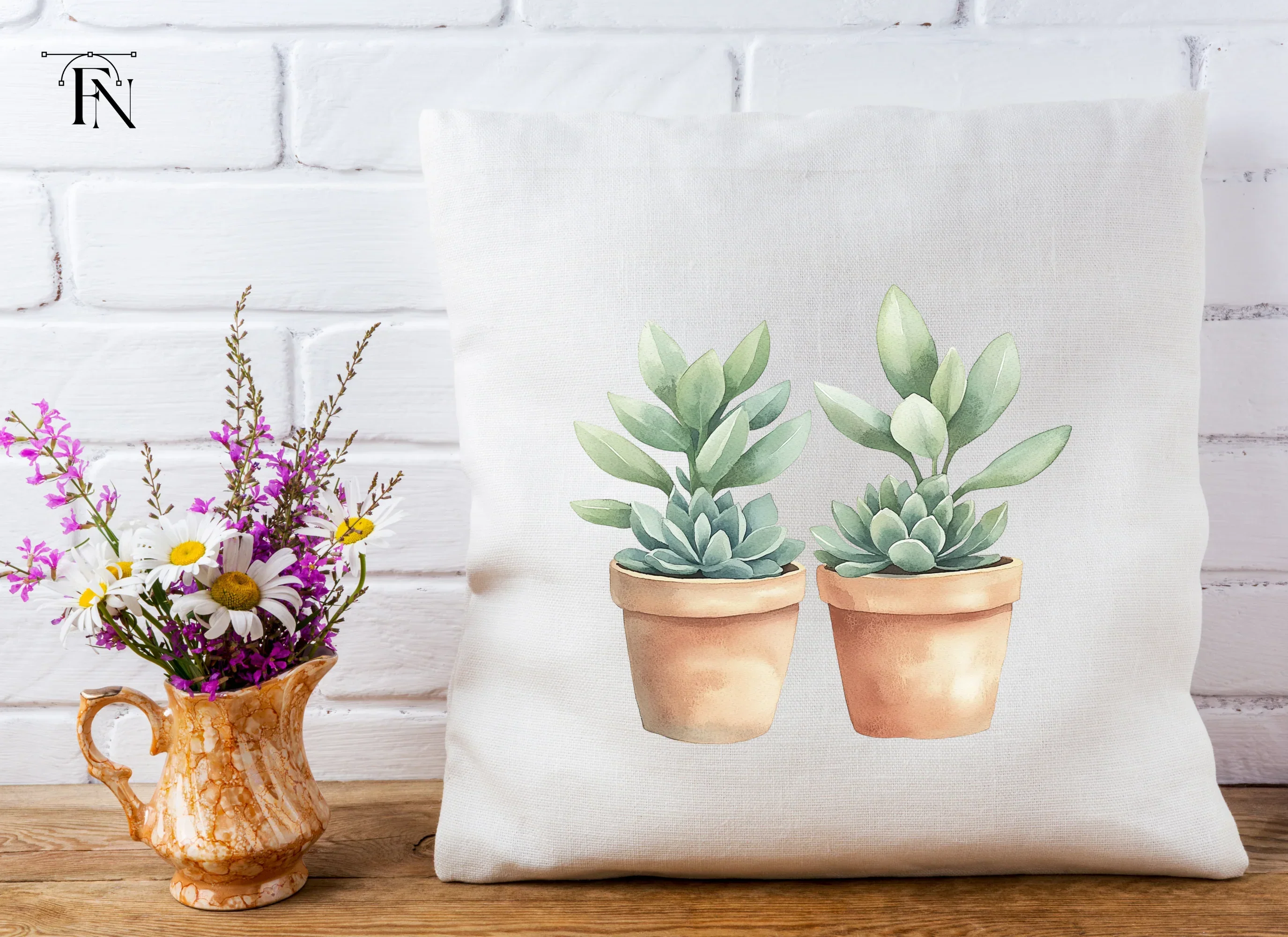 Cute Potted Succulent Duo Clipart Bundle - Image 5