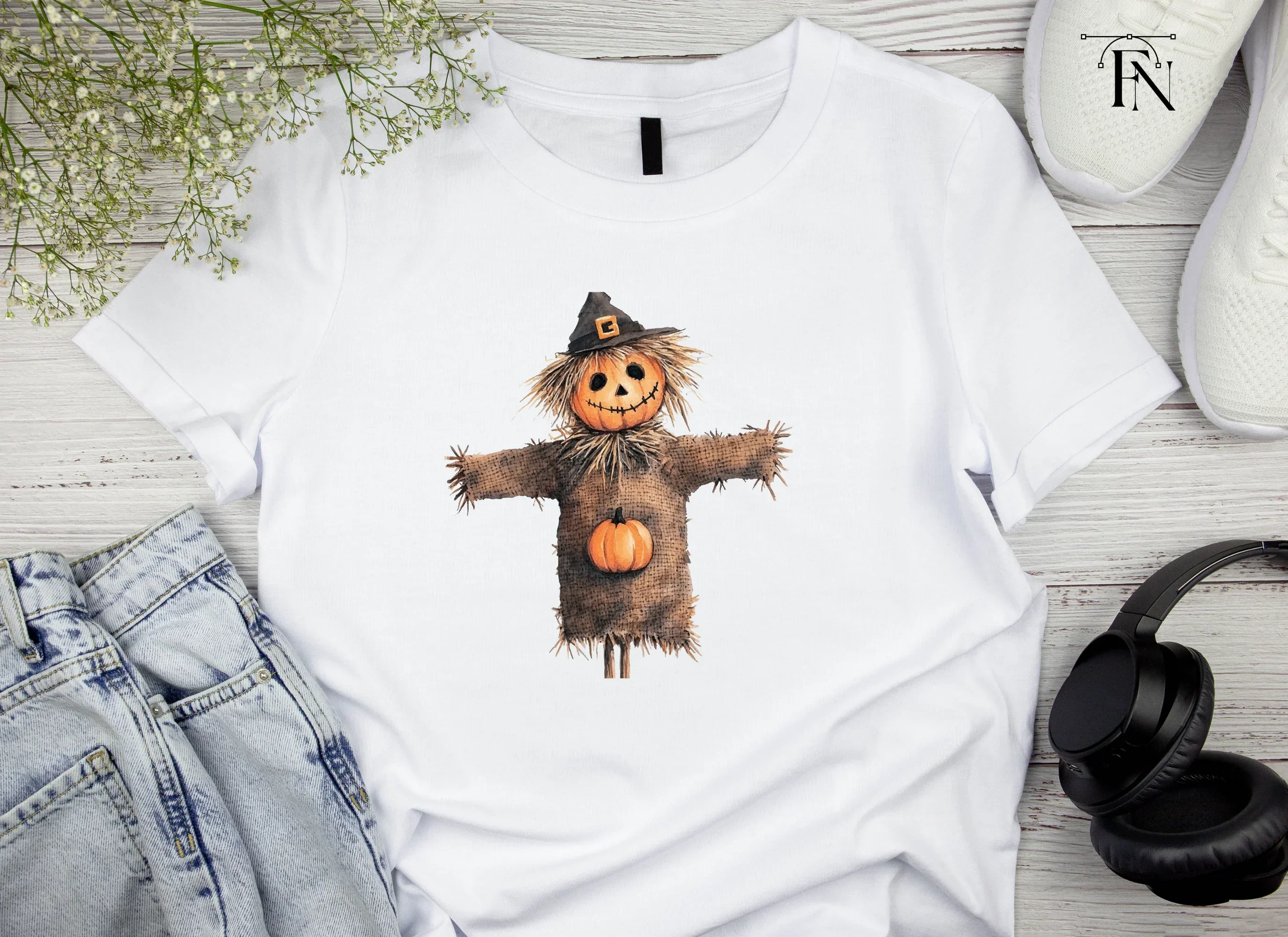 Cute Pumpkin Scarecrow Clipart Bundle - Image 5