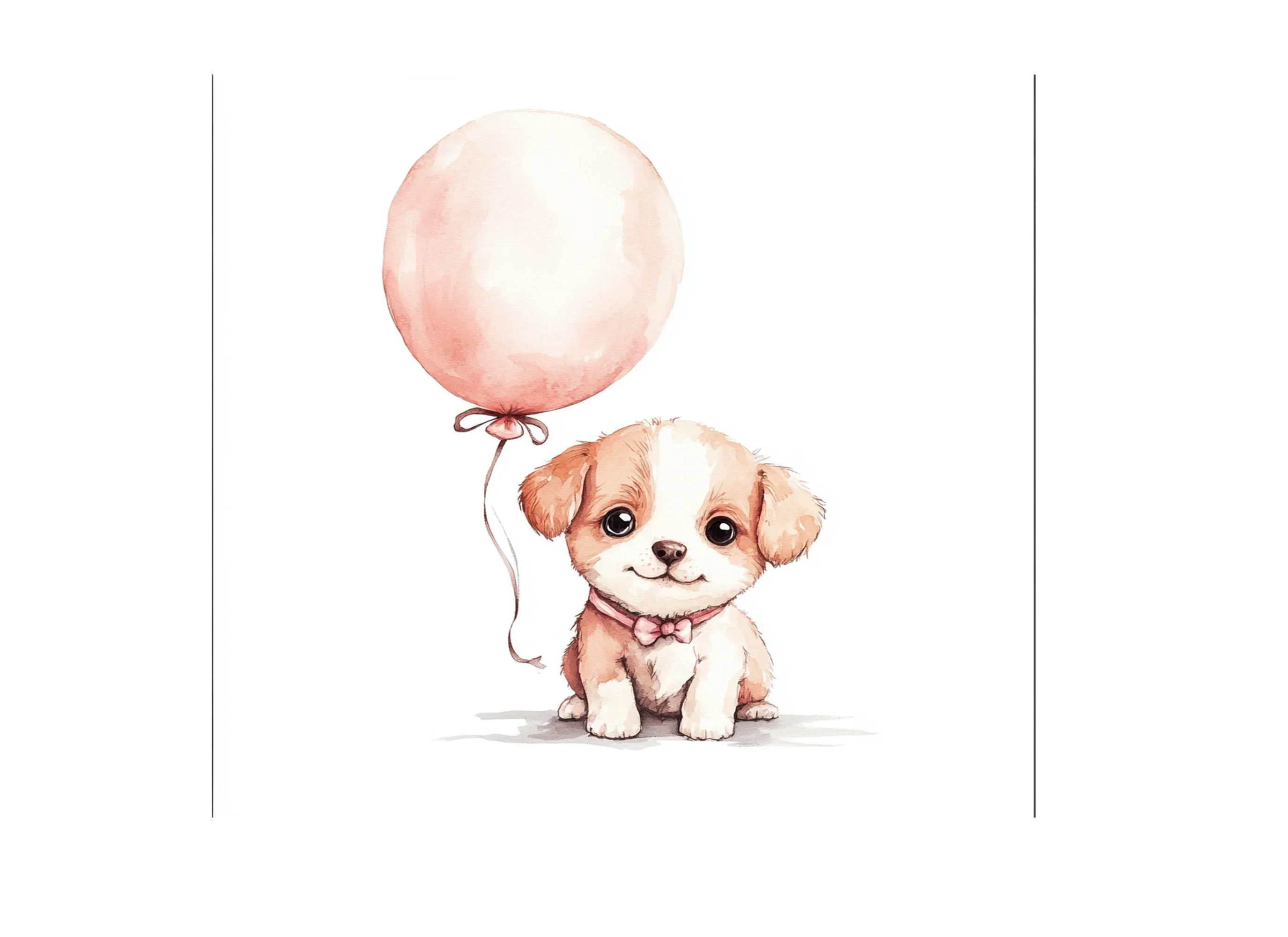 Cute Puppy with Balloons Clipart Bundle - Image 2