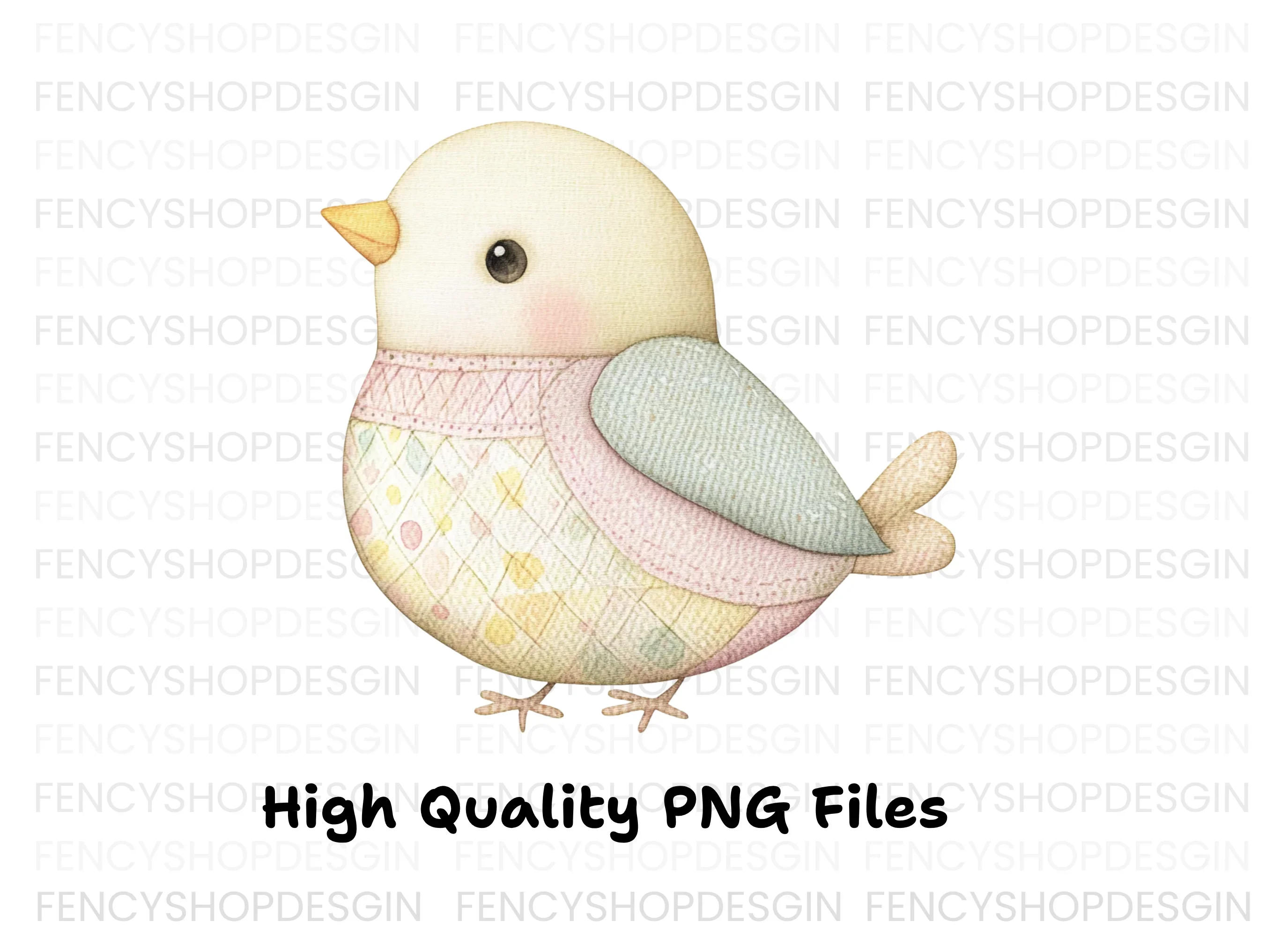 Cute Quilted Birds Clipart Bundle - Image 2