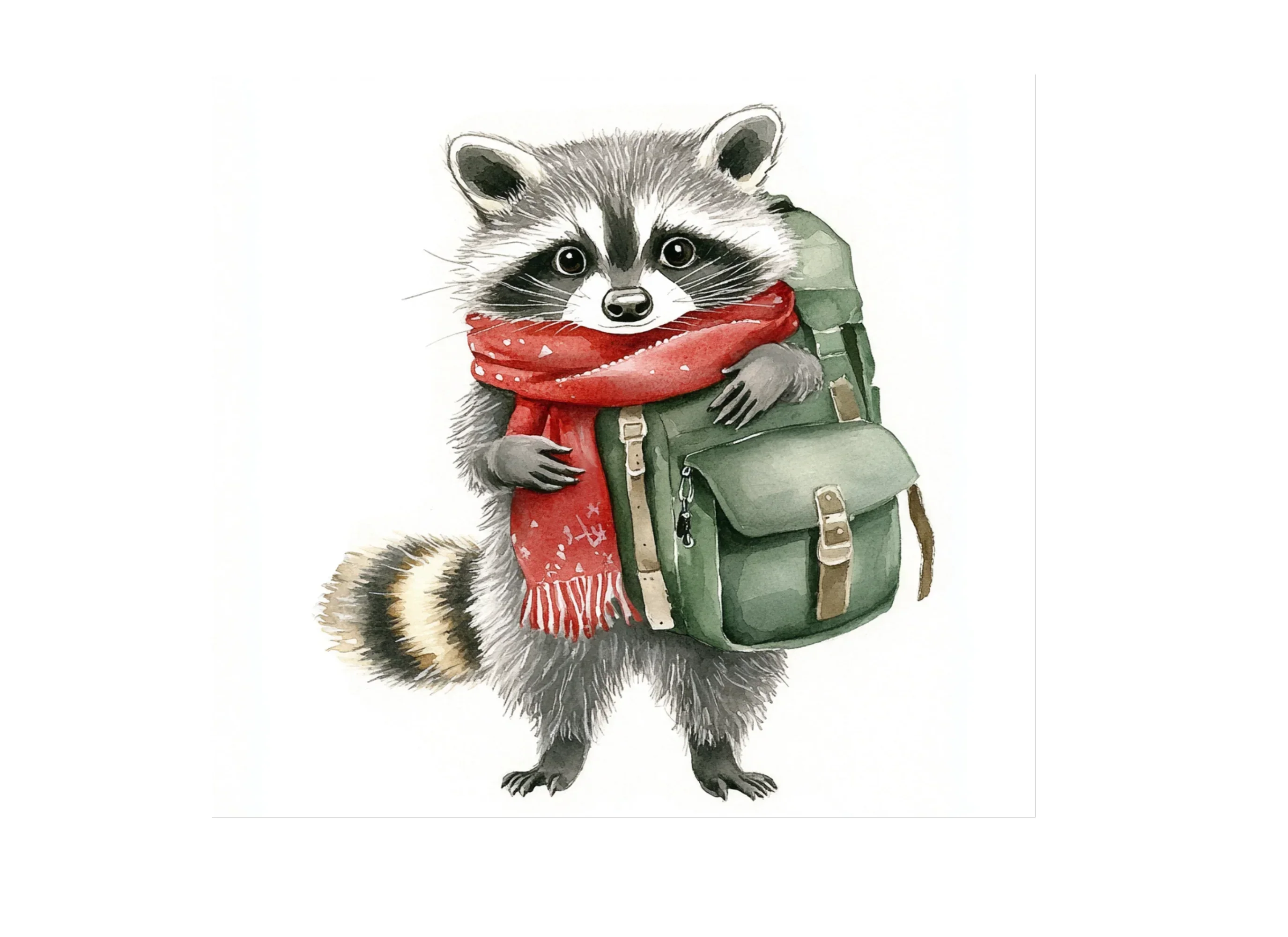 Cute Raccoon Backpack Clipart Bundle - Image 3
