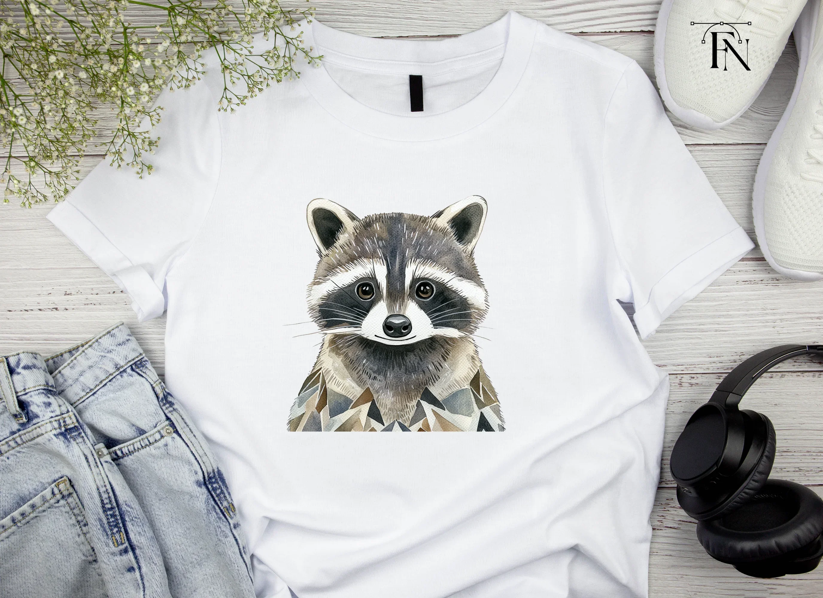 Cute Raccoon Faces Clipart Bundle - Image 5