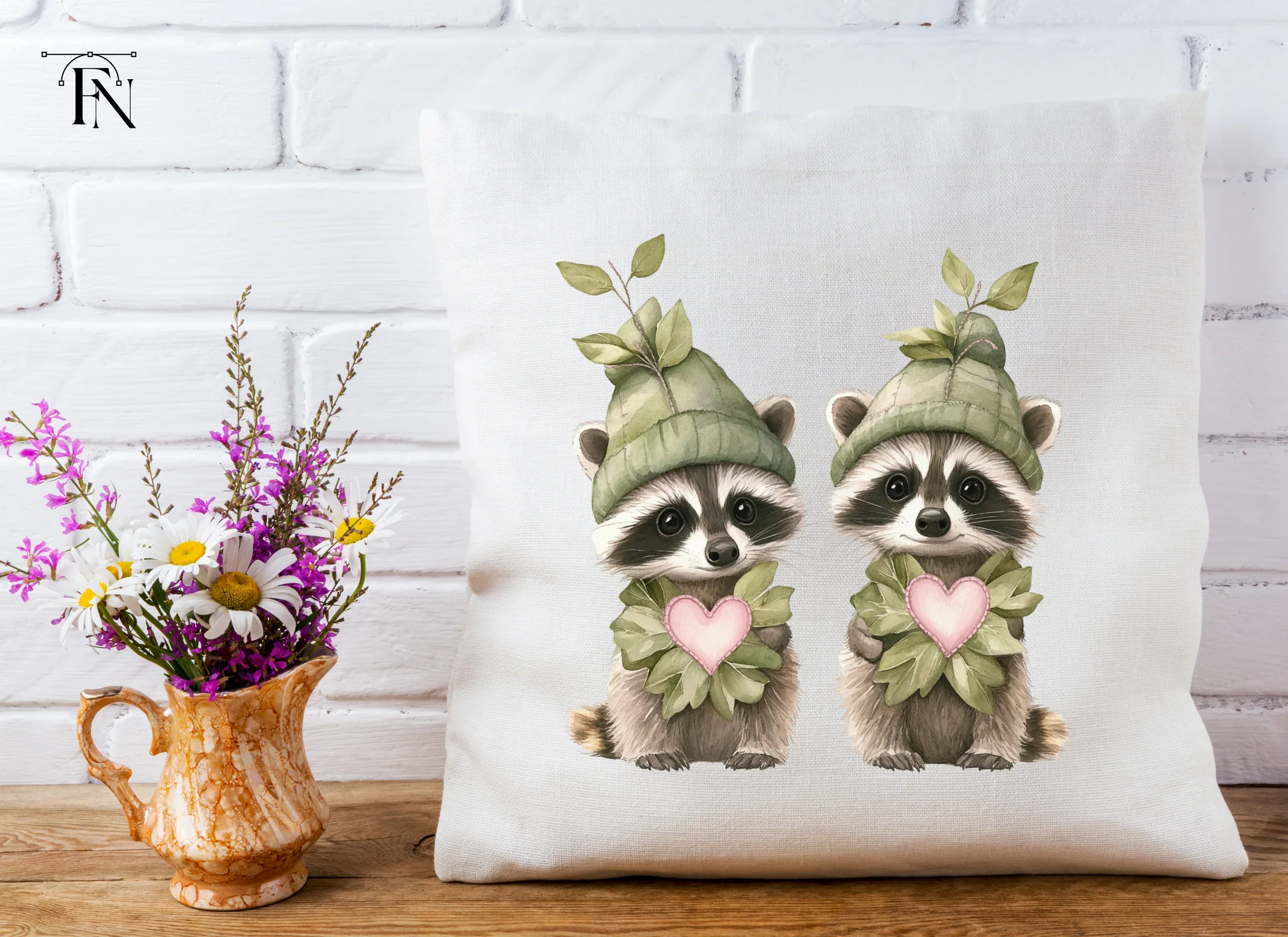 Cute Raccoon Leaf Hats Clipart Bundle - Image 3