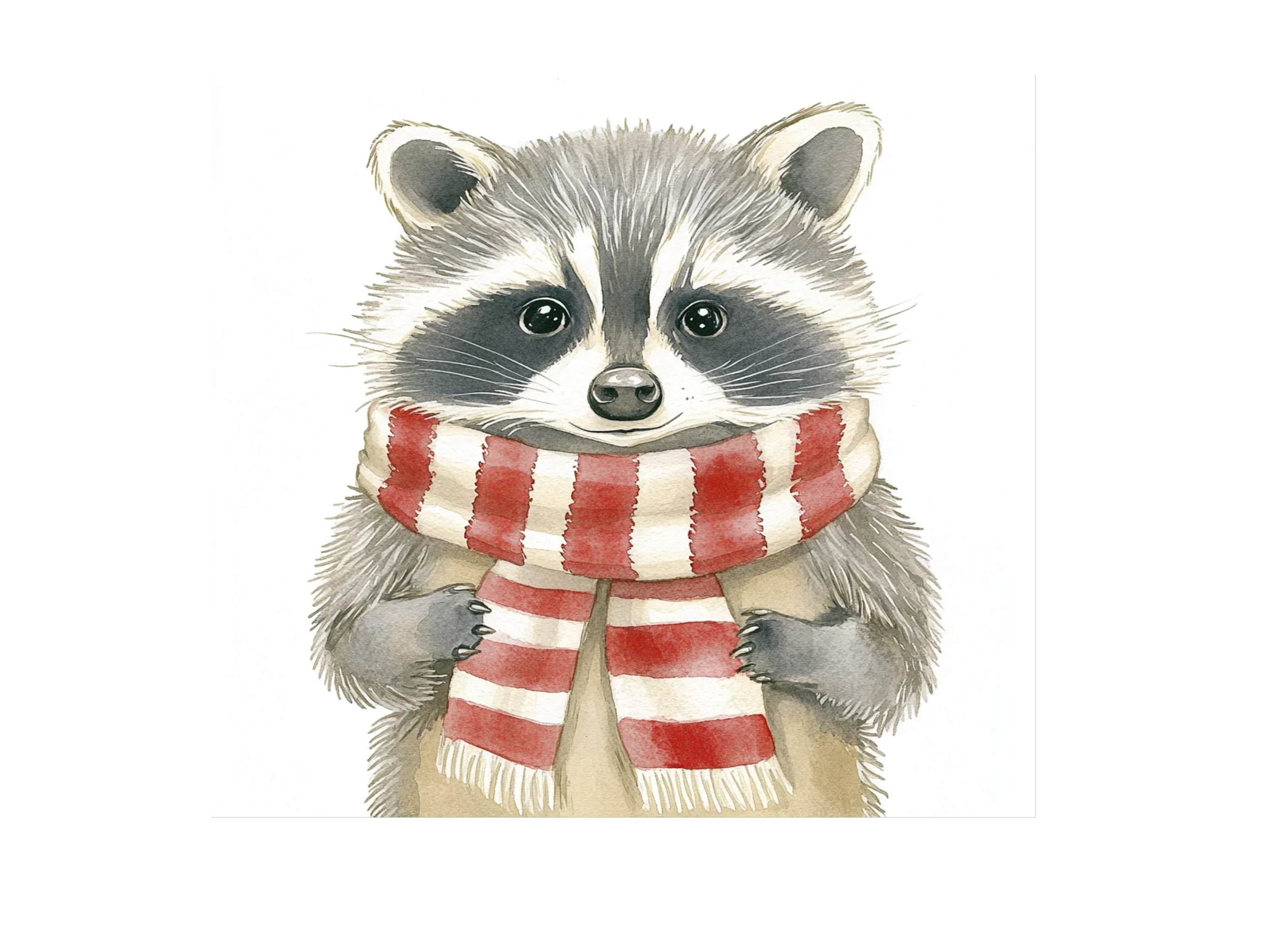 Cute Raccoons with Winter Scarves Clipart Bundle - Image 2