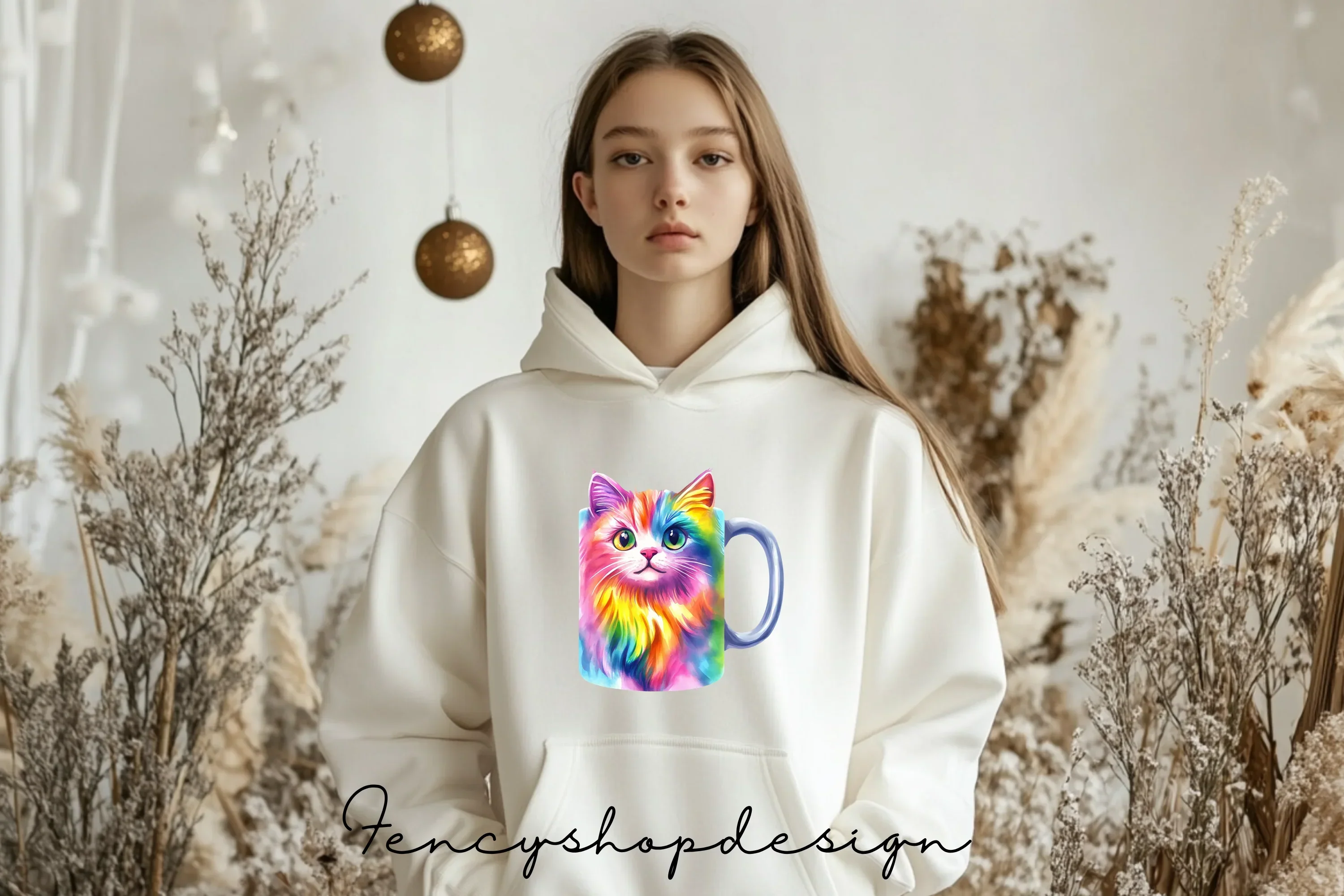 Cute Rainbow Cat Clipart Bundle - Image 4