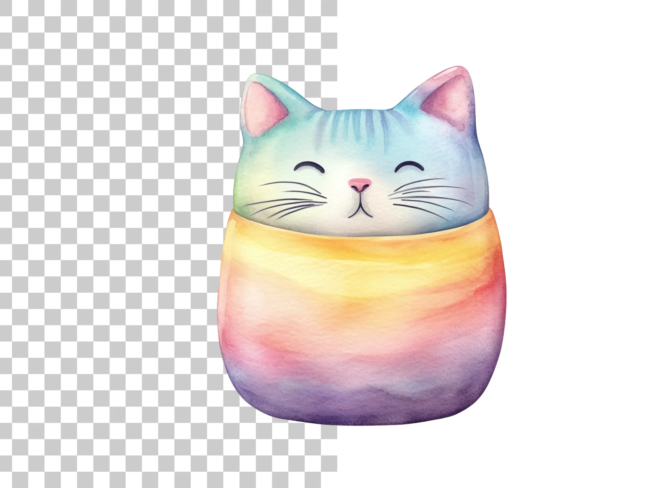 Cute Rainbow Cat Clipart Bundle - Image 2