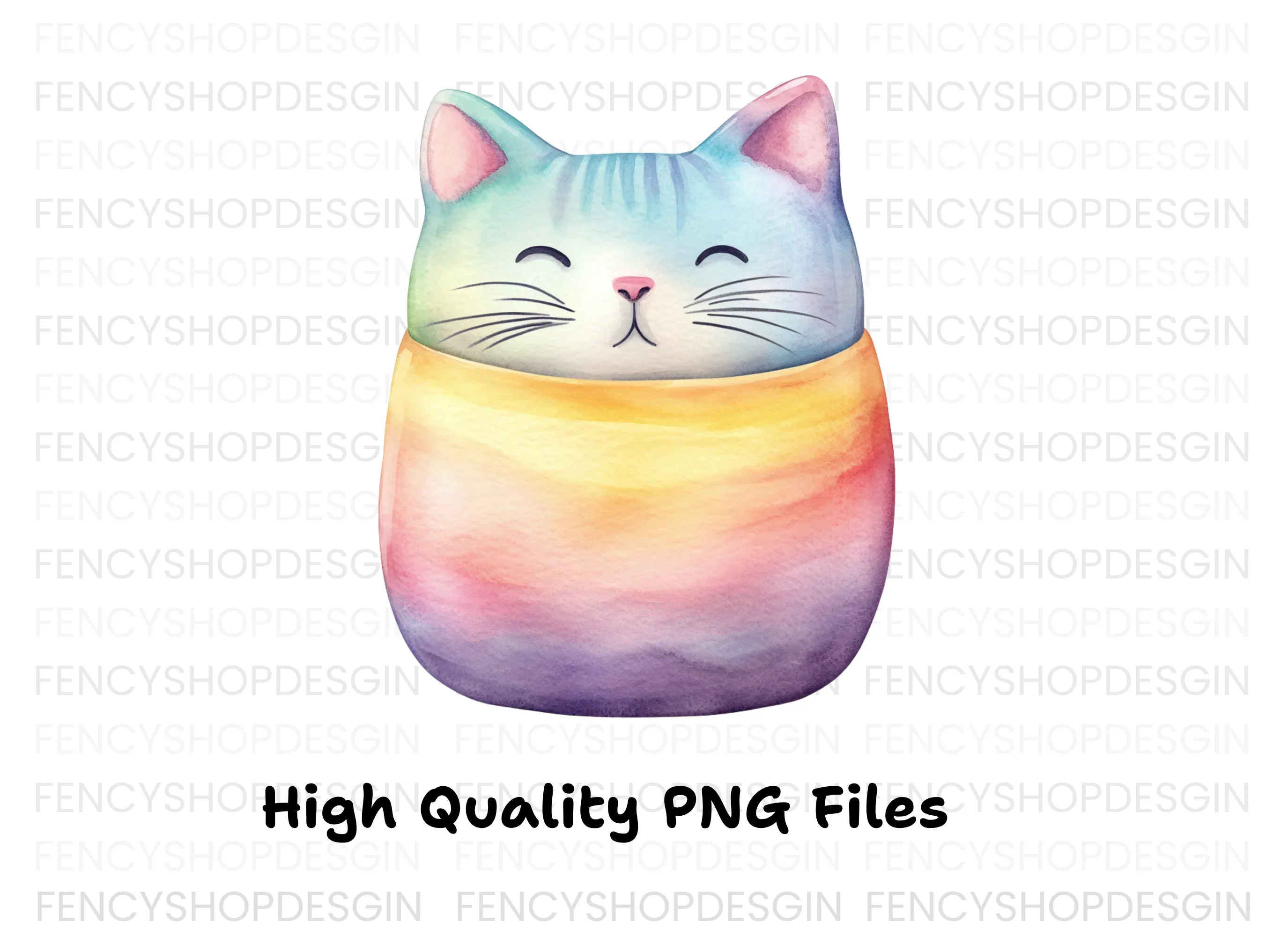 Cute Rainbow Cat Clipart Bundle - Image 3