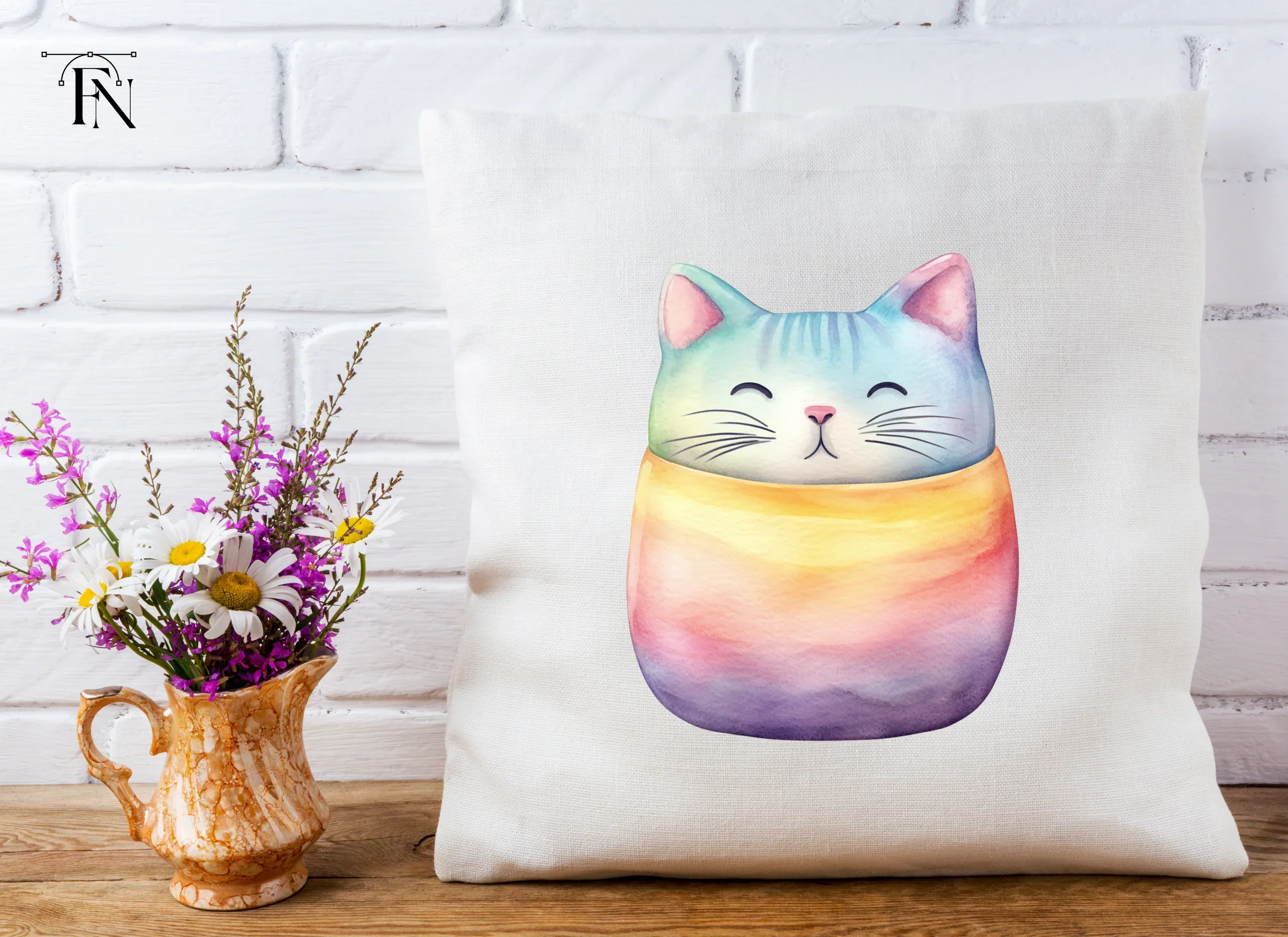 Cute Rainbow Cat Clipart Bundle - Image 5