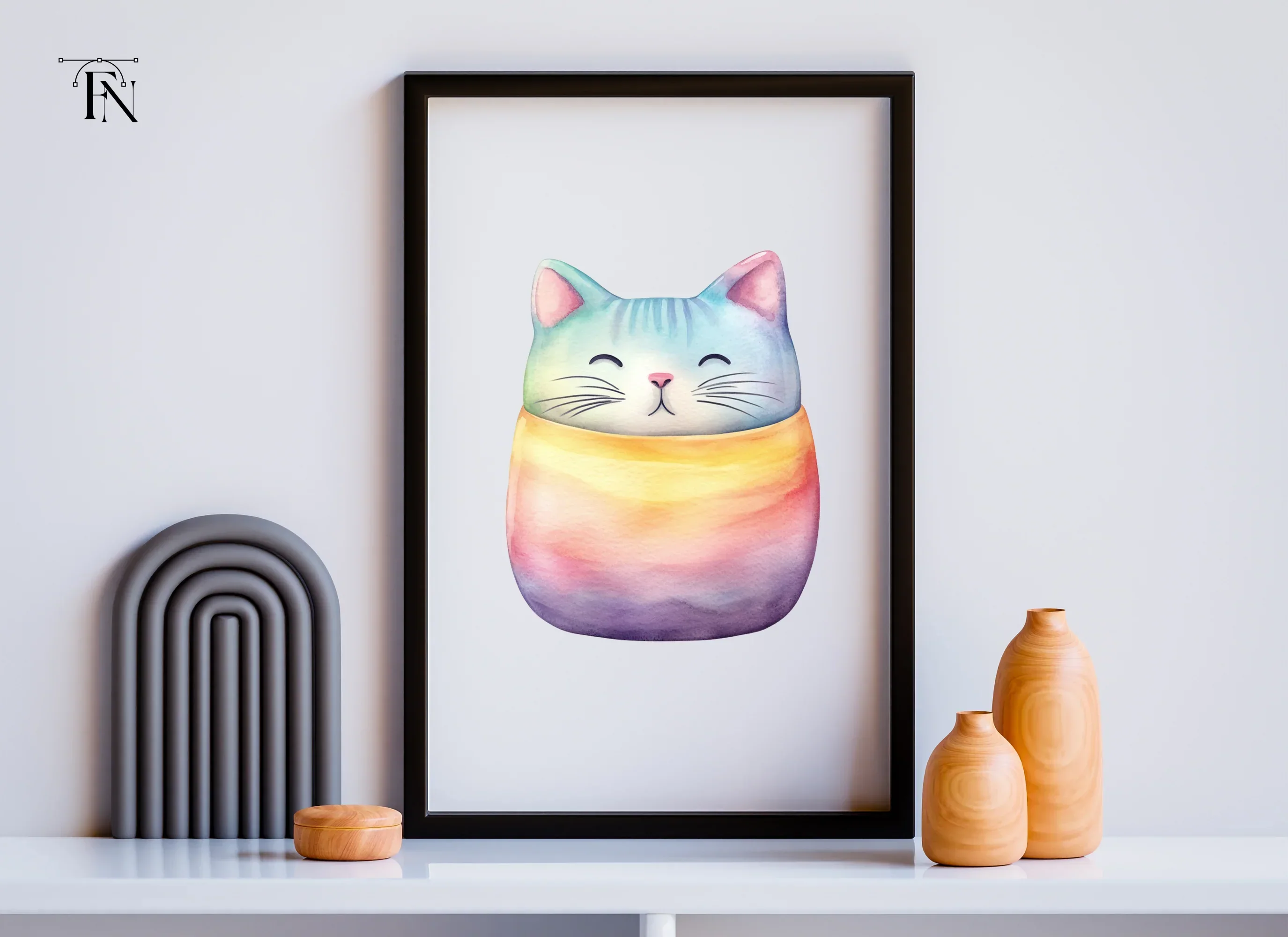 Cute Rainbow Cat Clipart Bundle - Image 6