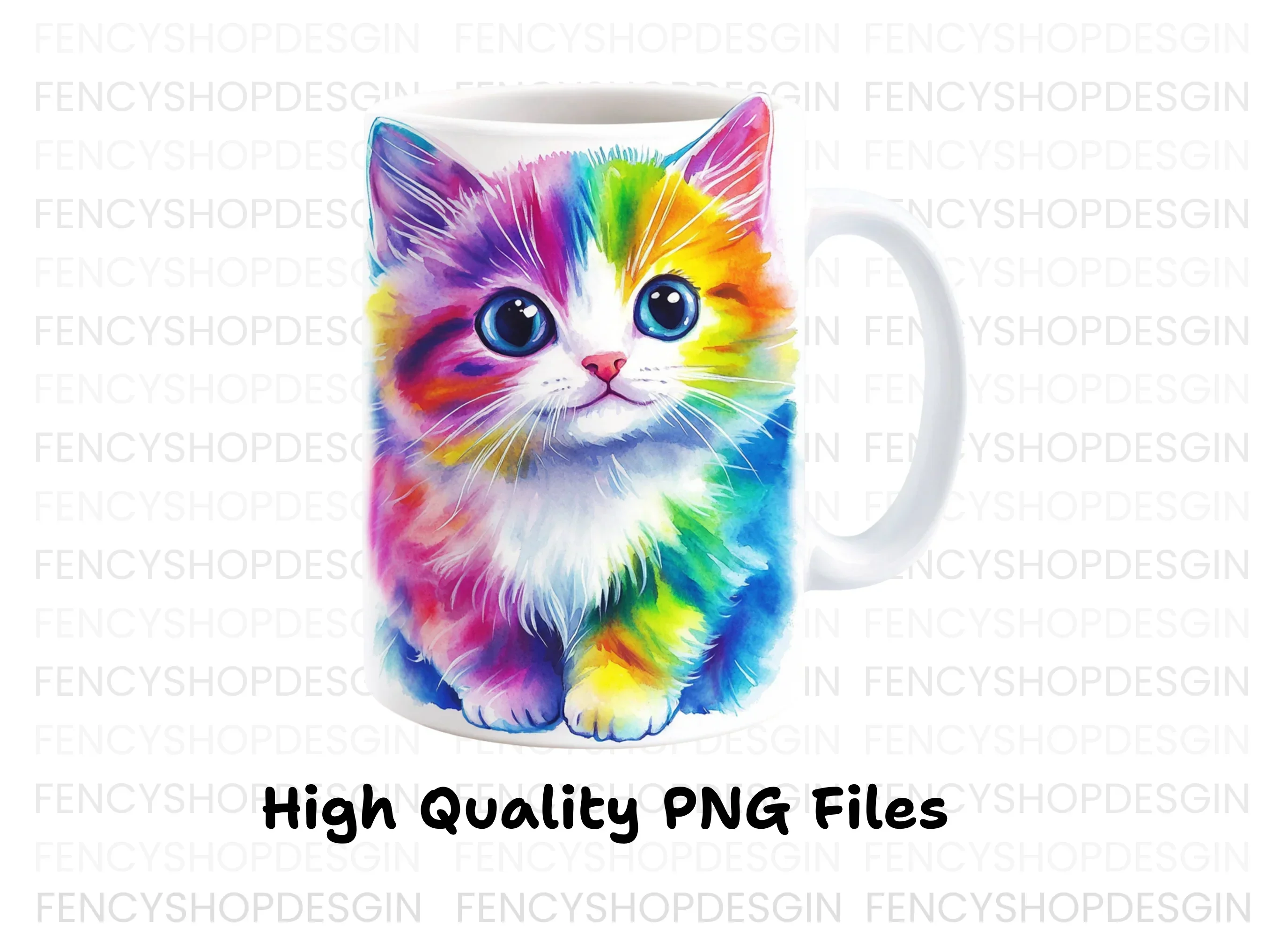 Cute Rainbow Cat Clipart Bundle - Image 3
