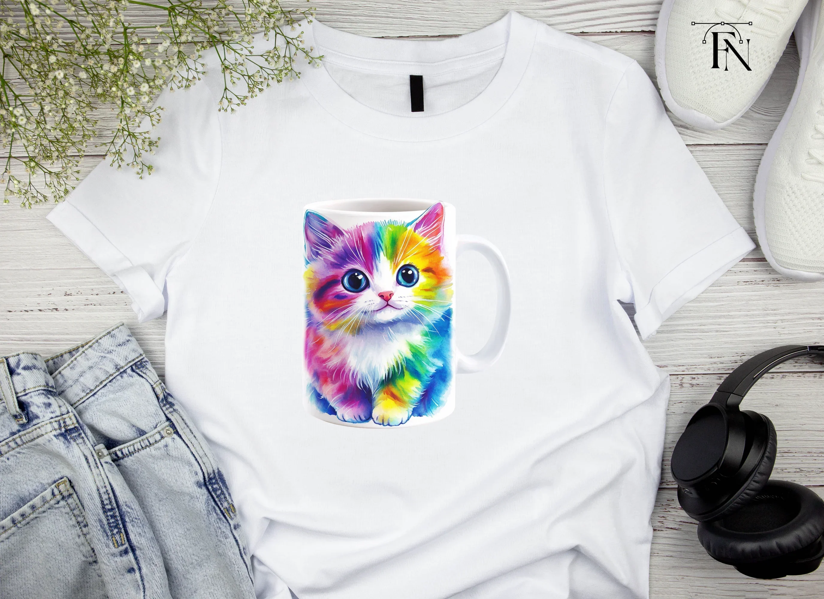 Cute Rainbow Cat Clipart Bundle - Image 4