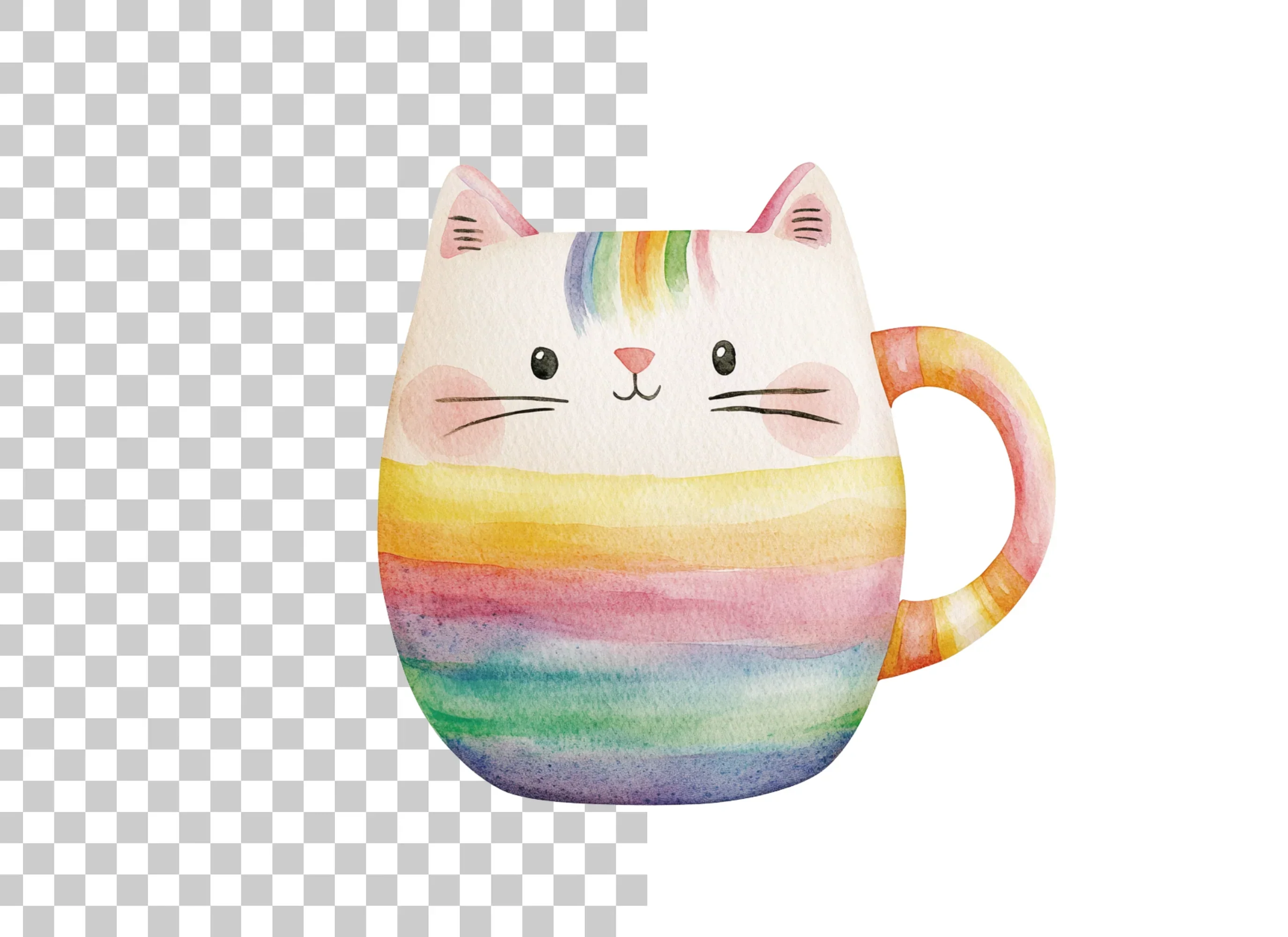 Cute Rainbow Cat Clipart Bundle - Image 2