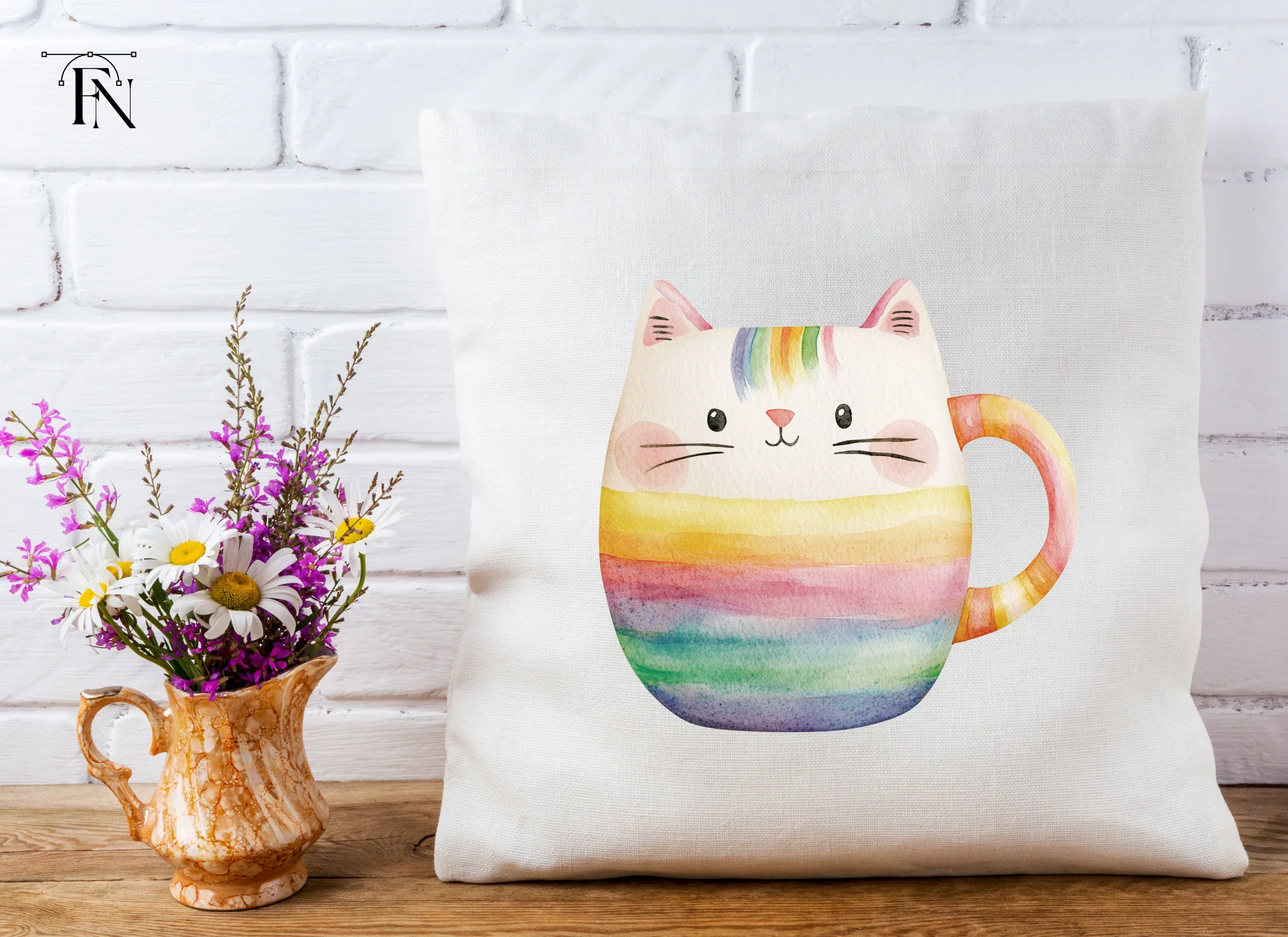 Cute Rainbow Cat Clipart Bundle - Image 4