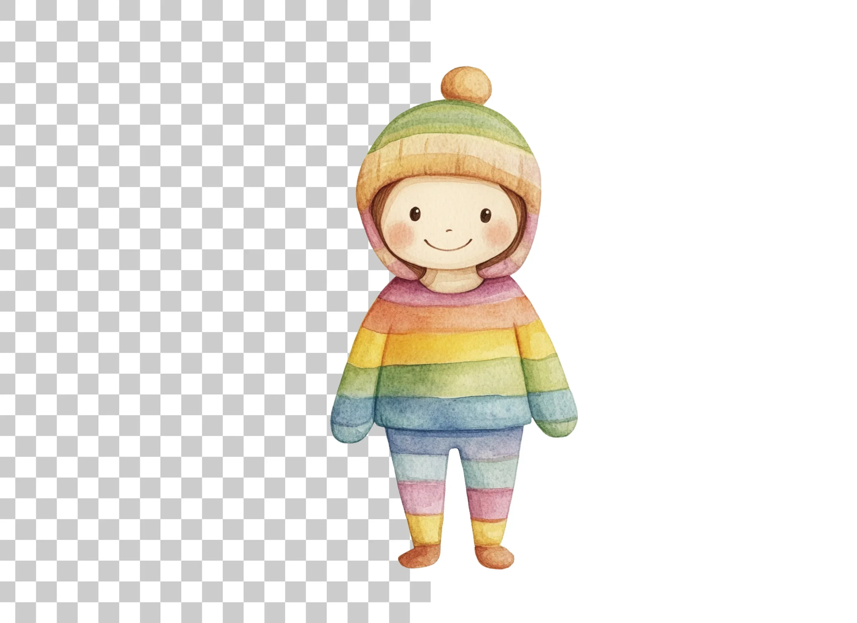 Cute Rainbow Outfit Child Clipart Bundle - Image 6