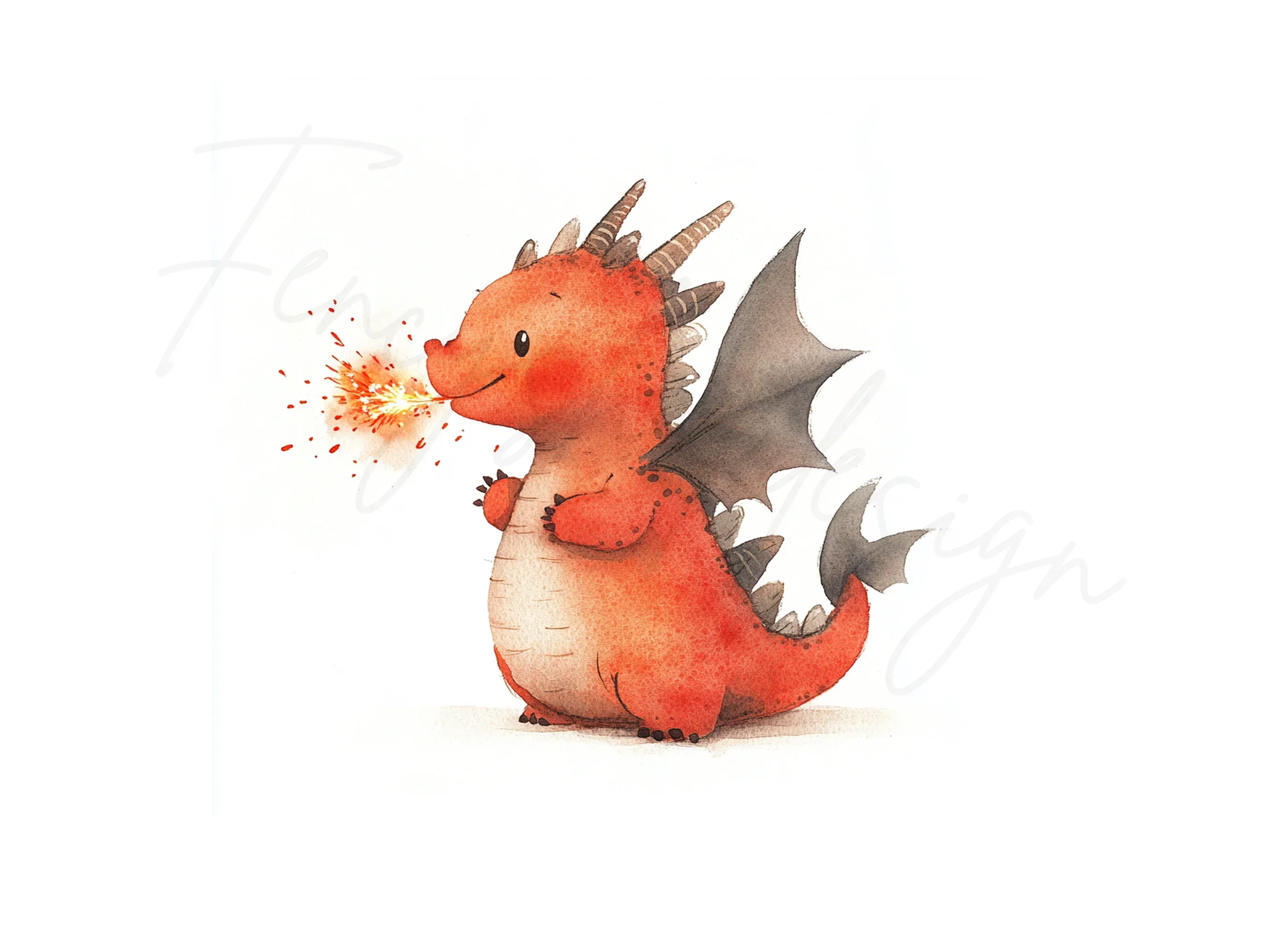 Cute Red Dragon Clipart Bundle - Image 2