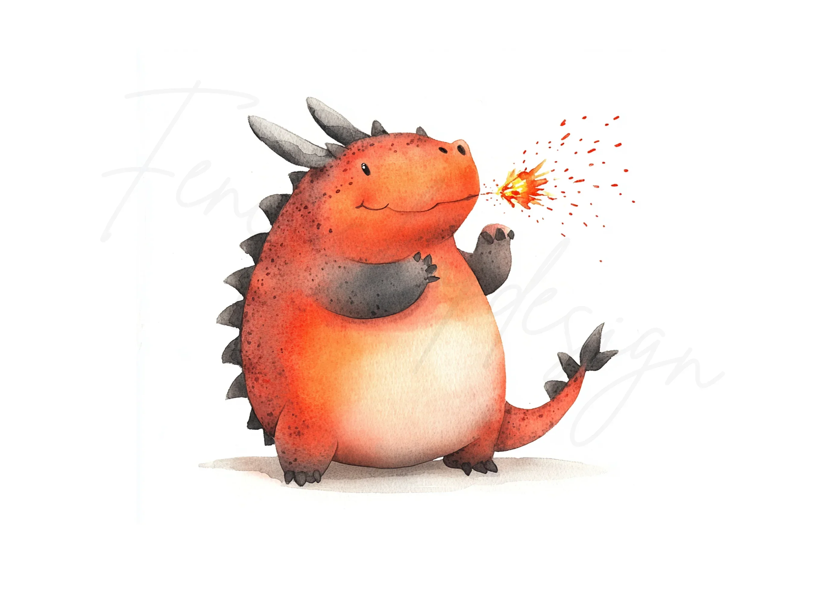 Cute Red Dragon Clipart Bundle - Image 3