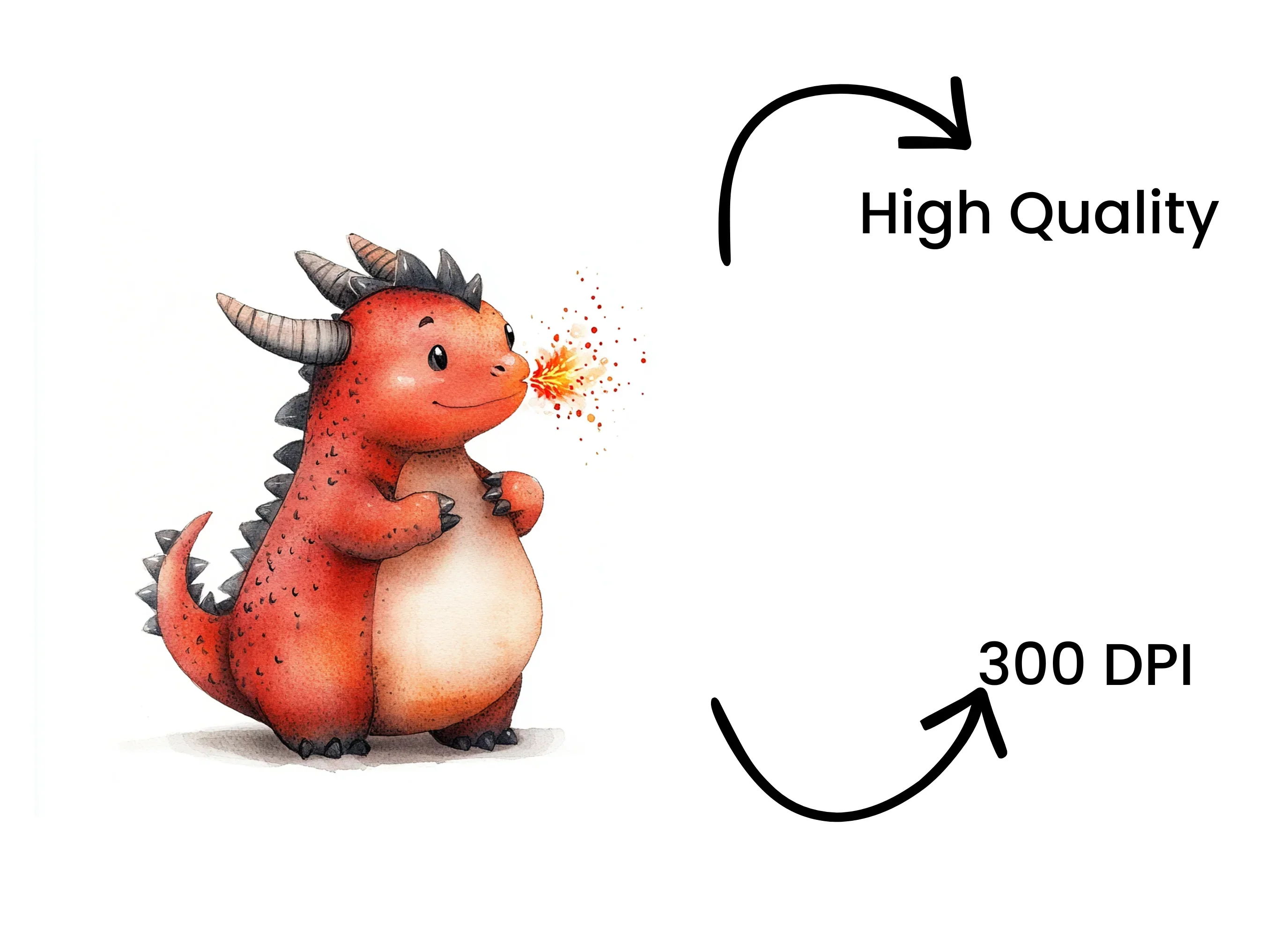 Cute Red Dragon Clipart Bundle - Image 4